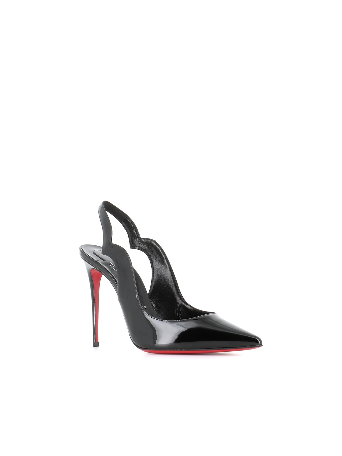 Christian Louboutin Hot Chick Sling 100 Patent Slingback Pump In Black