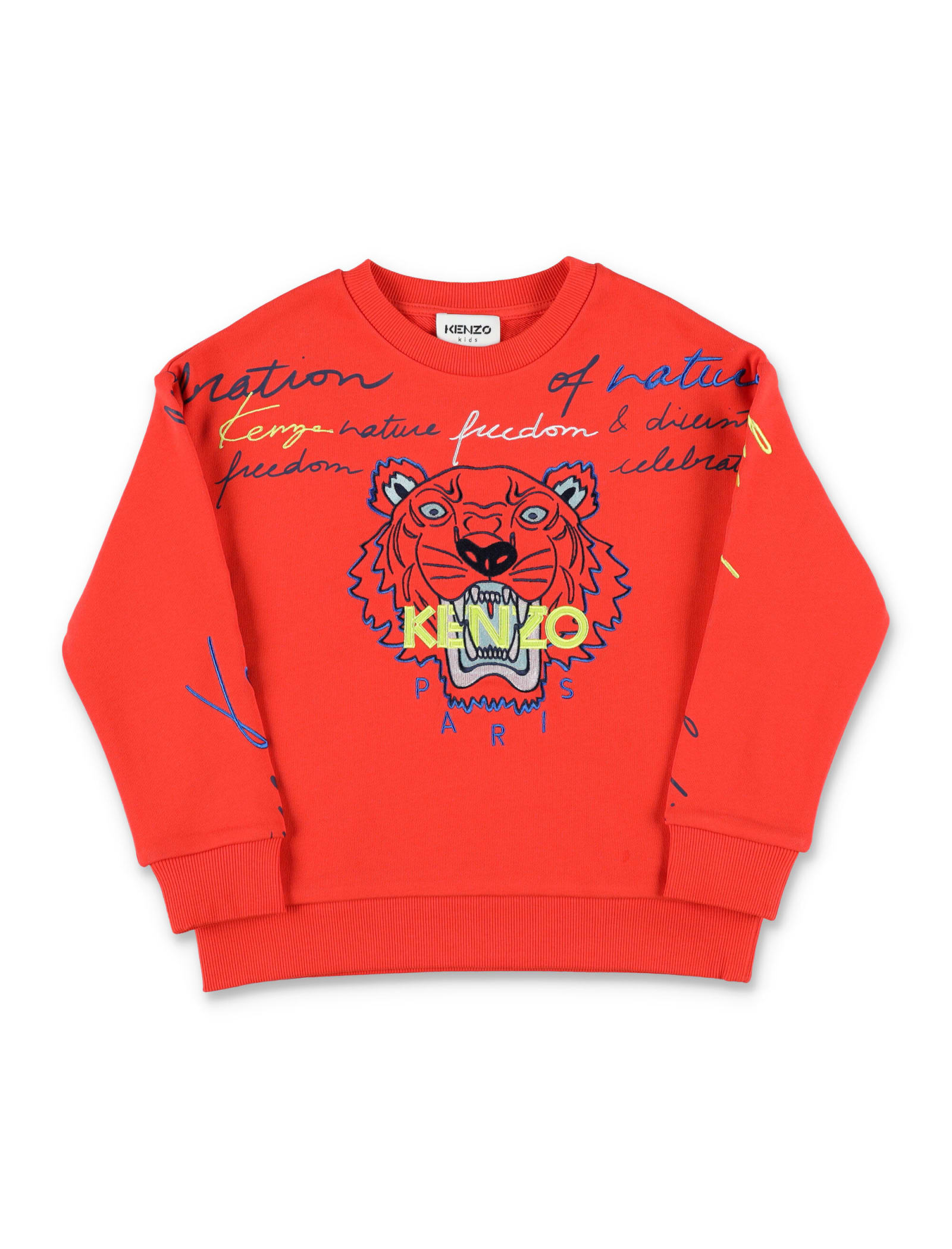 Kenzo Kids Tiger And Logo Embroidery Crewneck