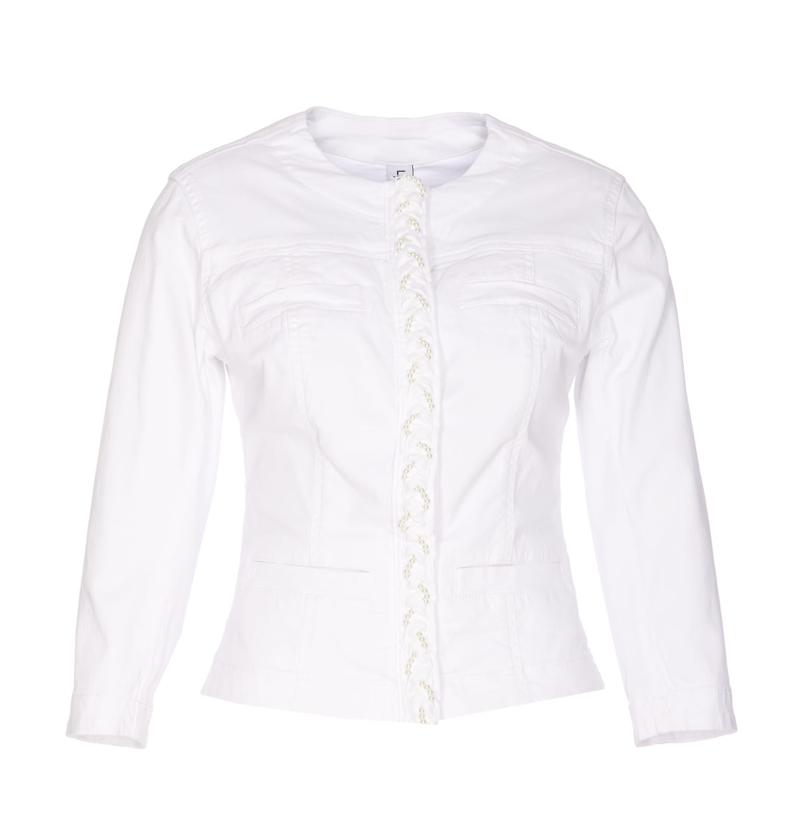 Shop Liu •jo Denim Jacket In White