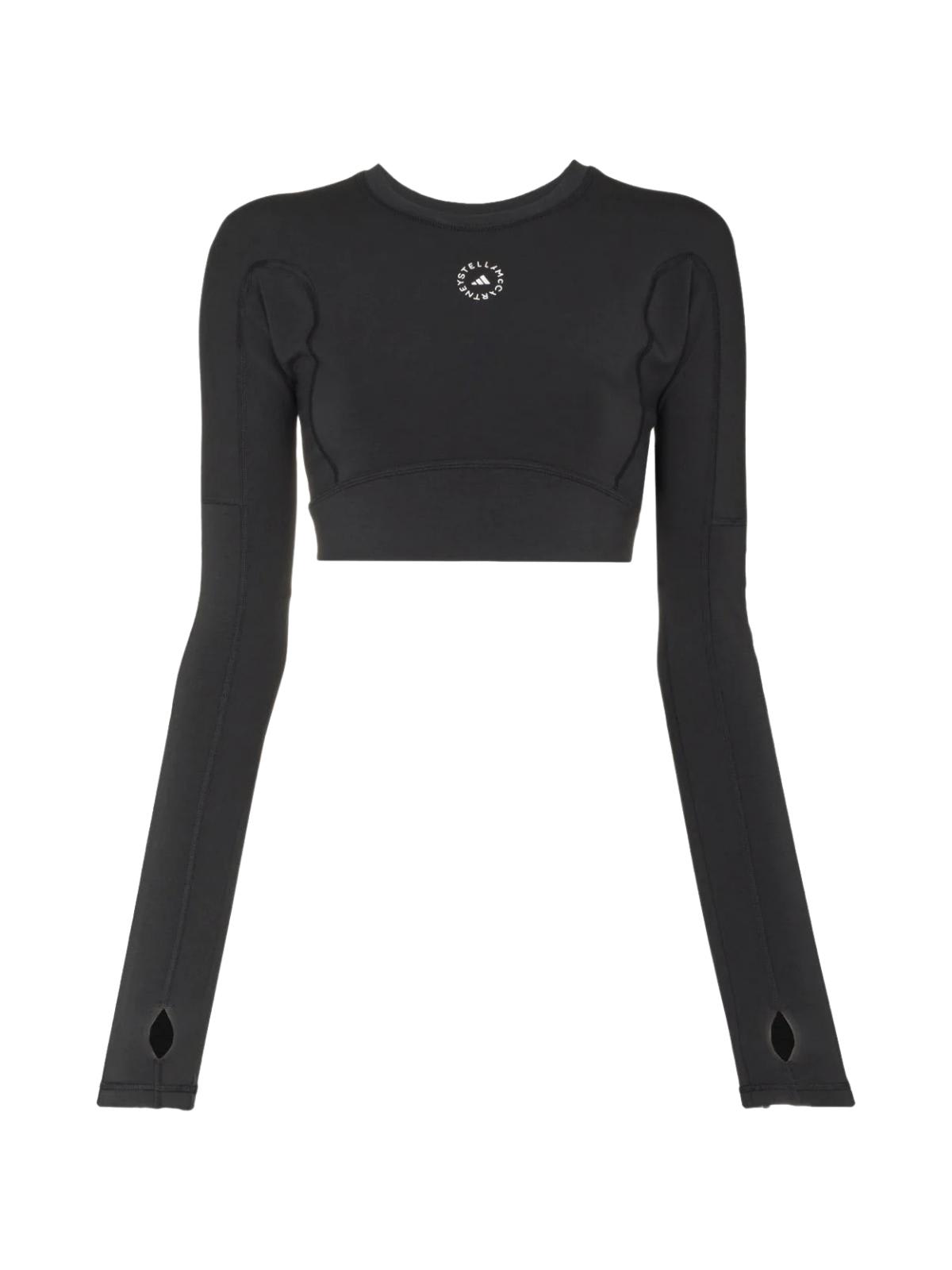 Adidas By Stella Mccartney Asmc Tst Crop L Top In Black | ModeSens