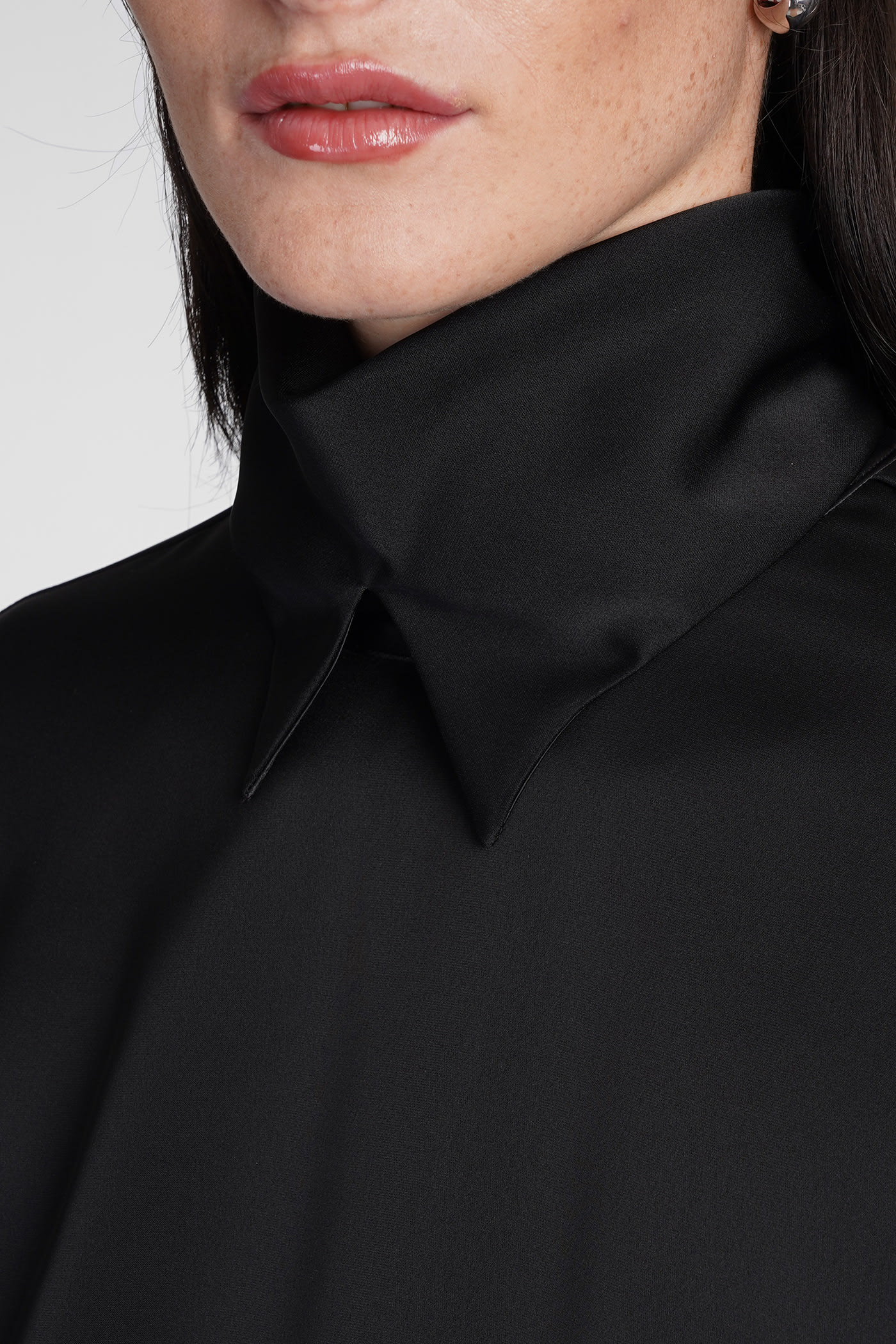 Shop Giorgio Armani Blouse In Black Polyester  In White