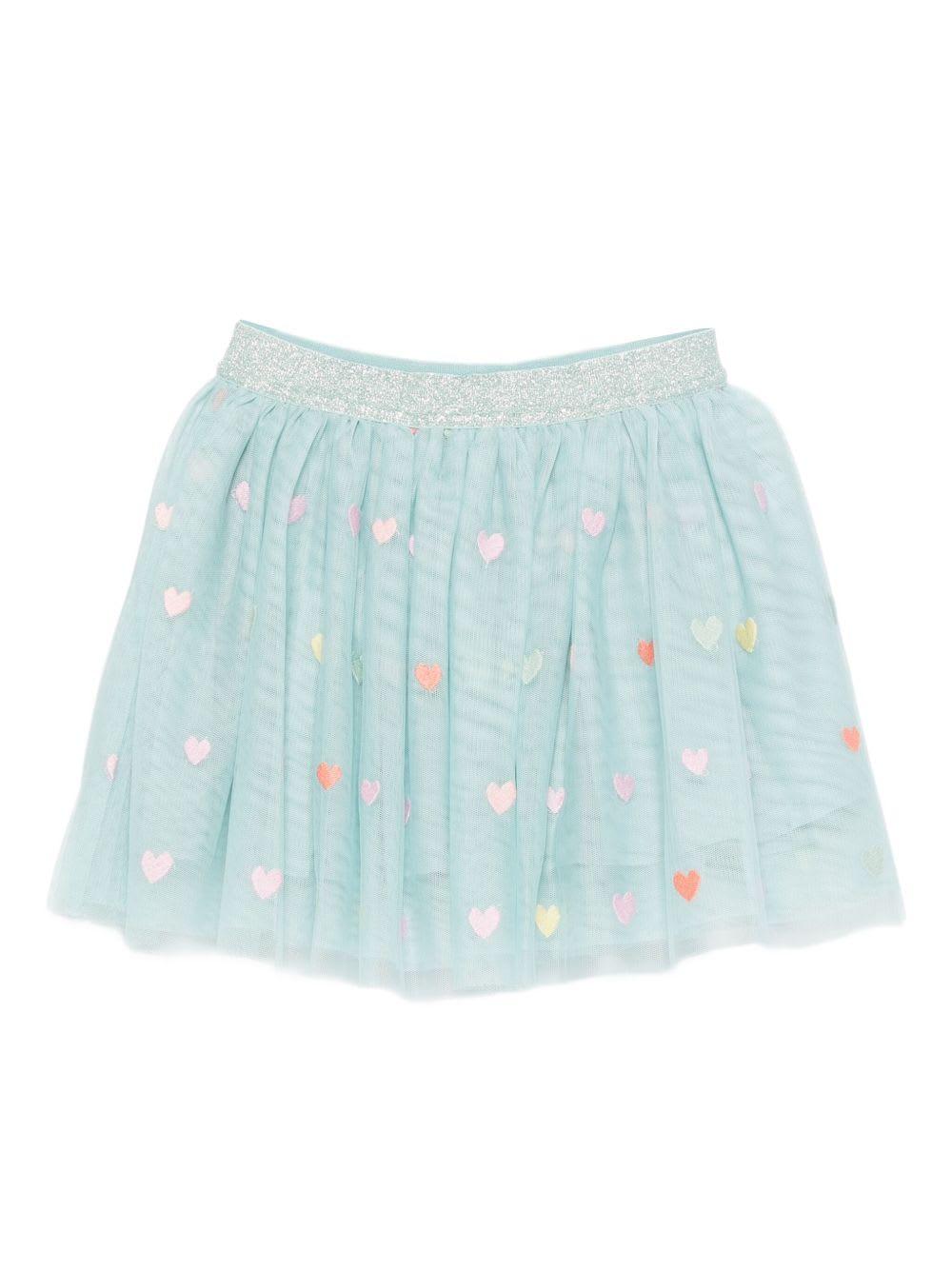 Stella Mccartney Kids Tulle Skirt With Glitter And Hearts In Multi