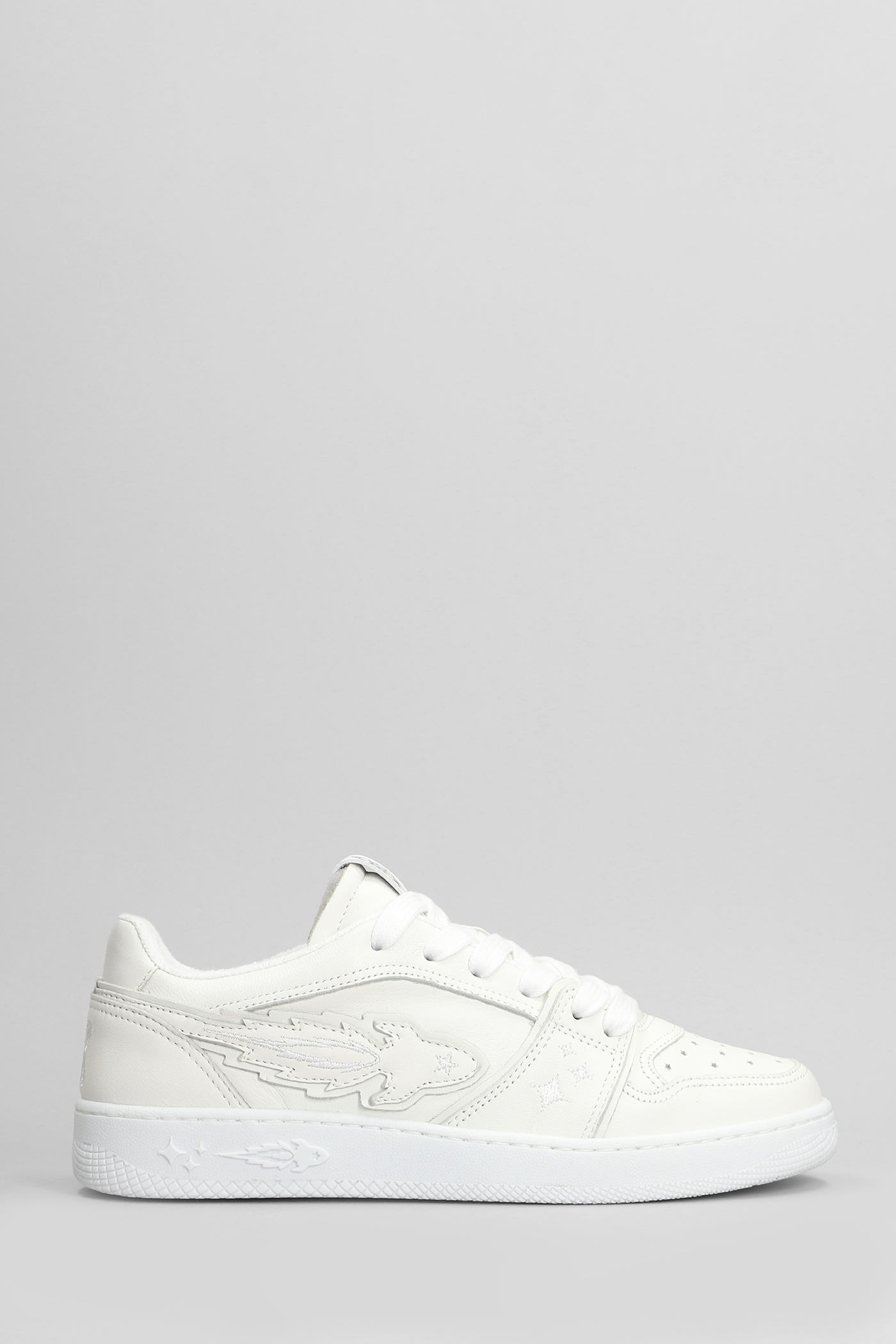 Shop Enterprise Japan Egg Rocket Sneakers In White Leather