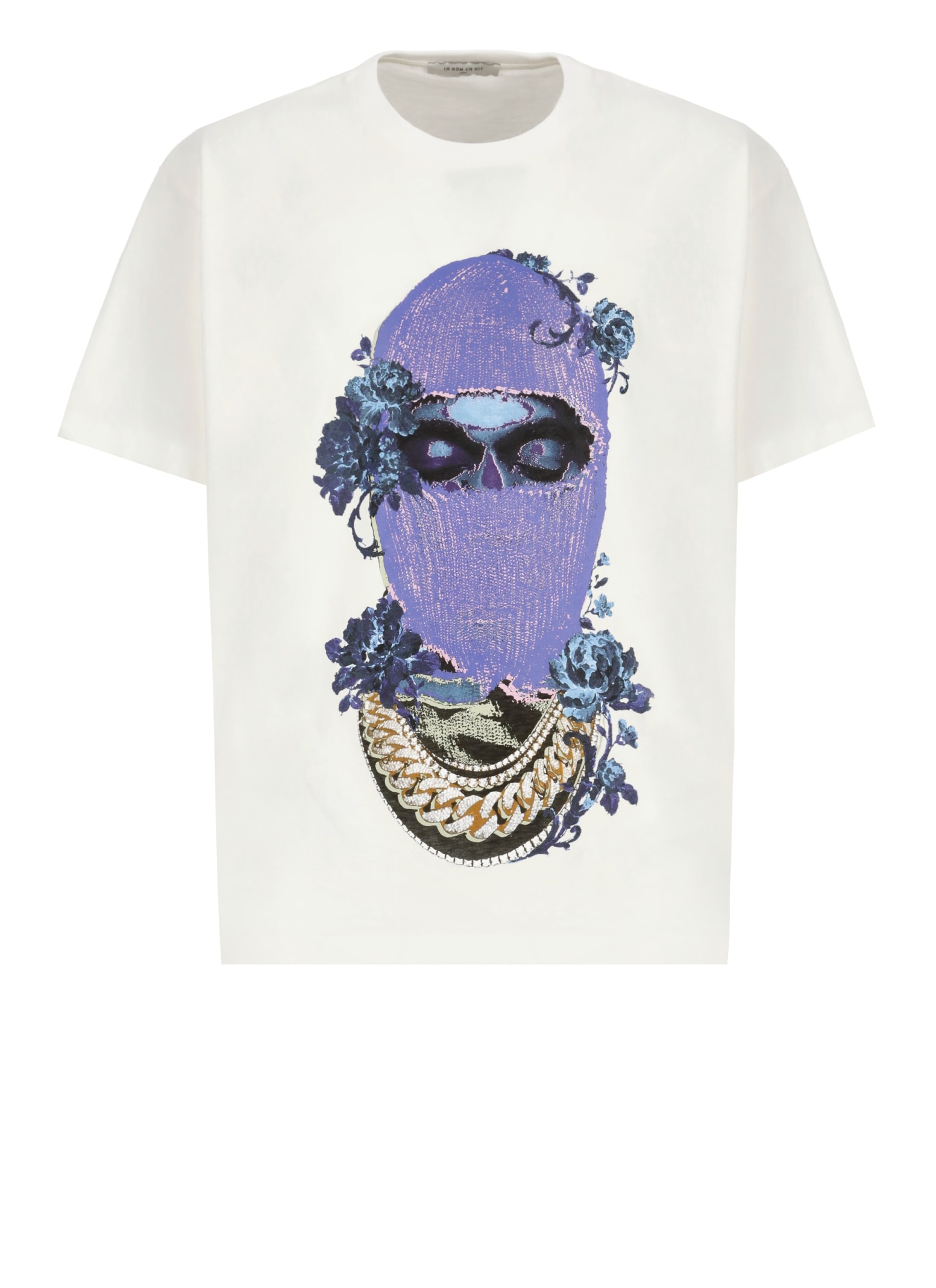 Shop Ih Nom Uh Nit Mask Black Roses T-shirt In White