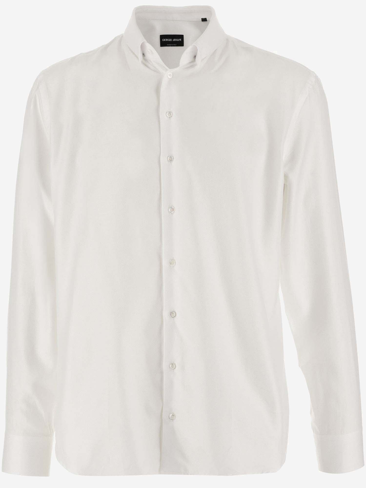 Shop Giorgio Armani Cotton Shirt In White