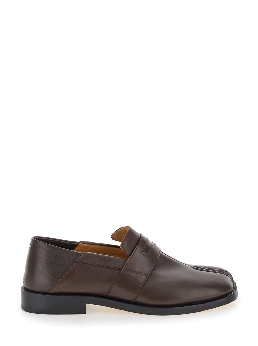 Shop Maison Margiela Tabi Loafer In Leather Woman In Brown