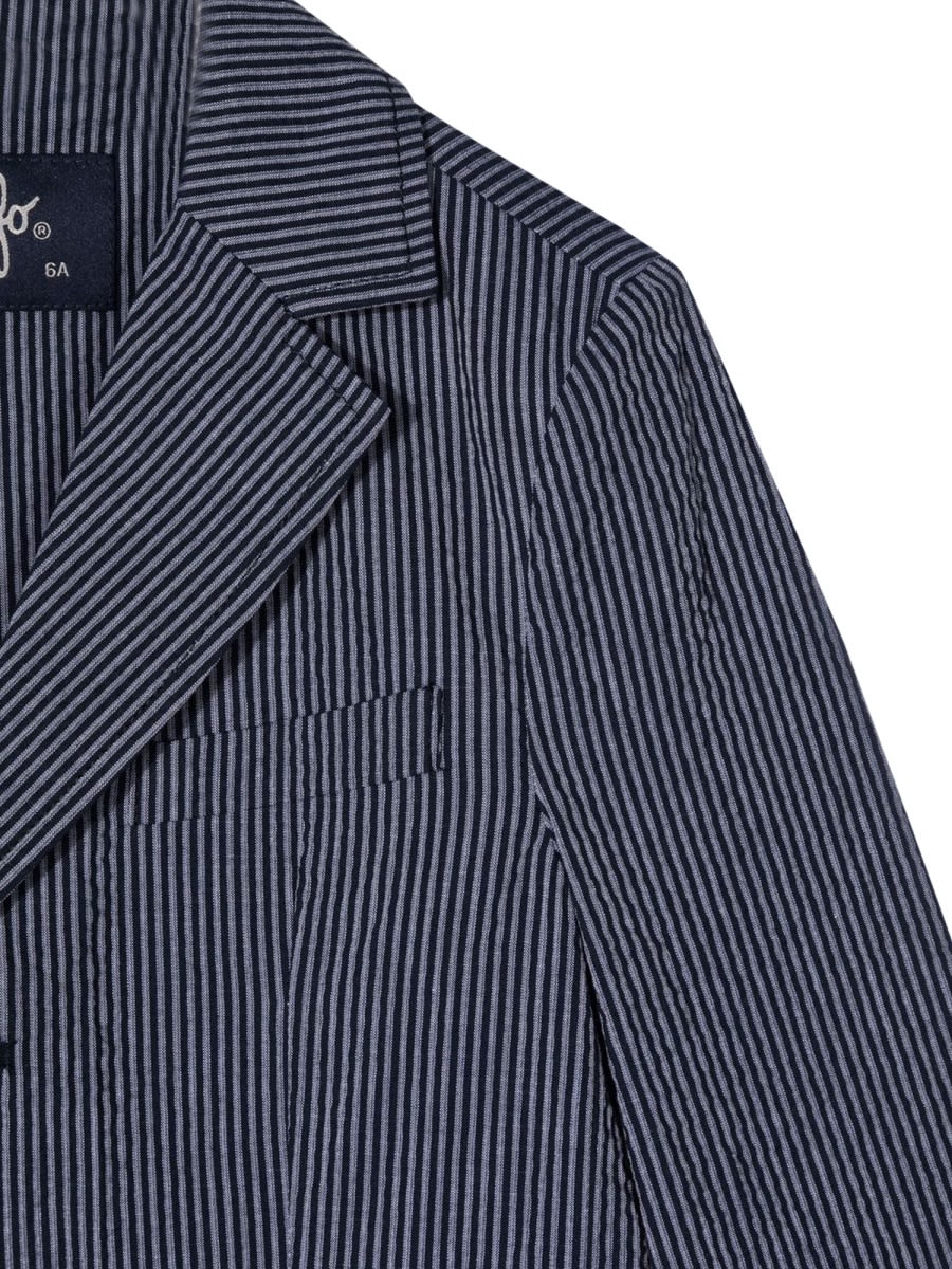 Shop Il Gufo Blue Stripe Blazer