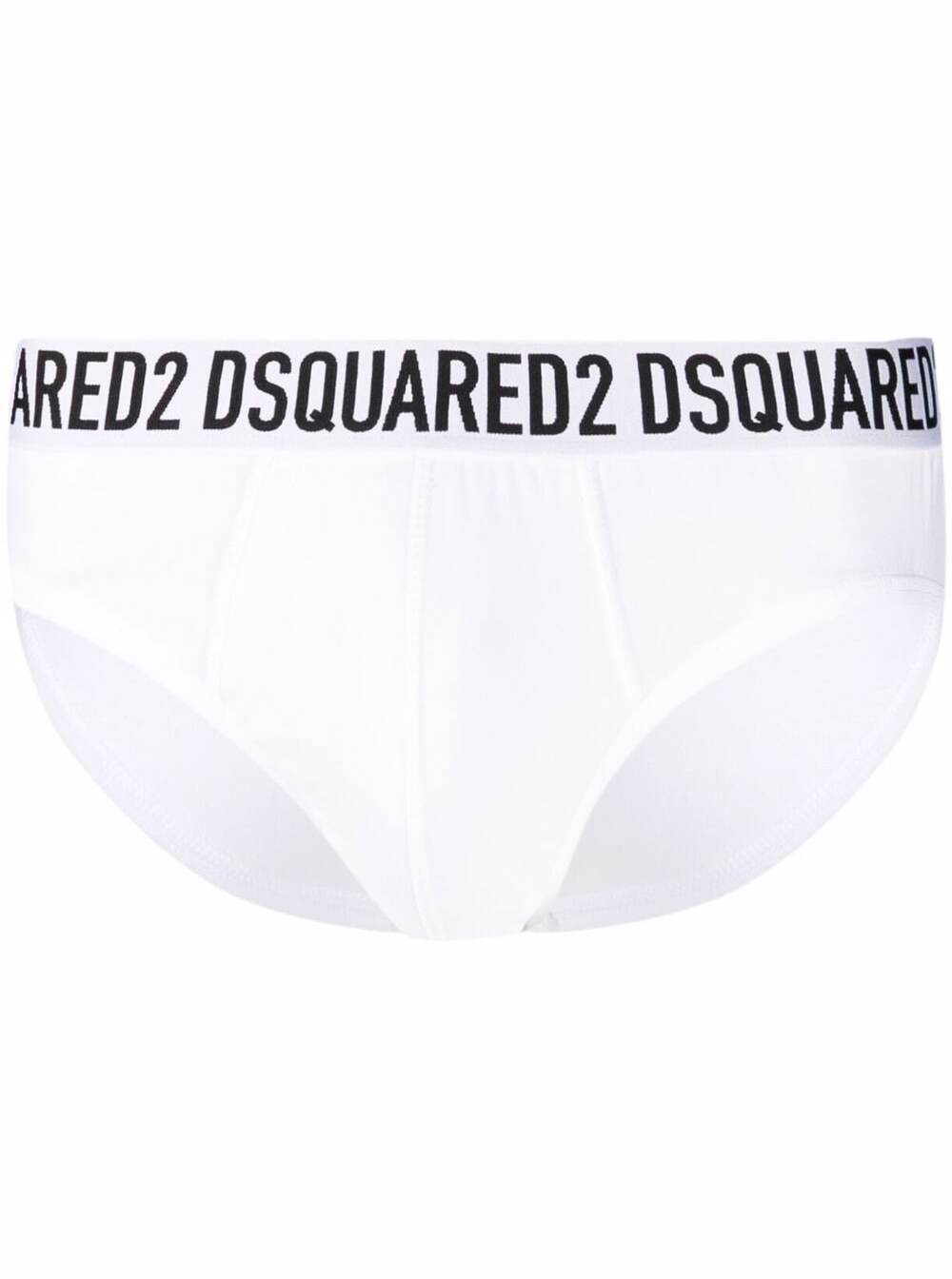 Shop Dsquared2 White Cotton Briefs With Logo