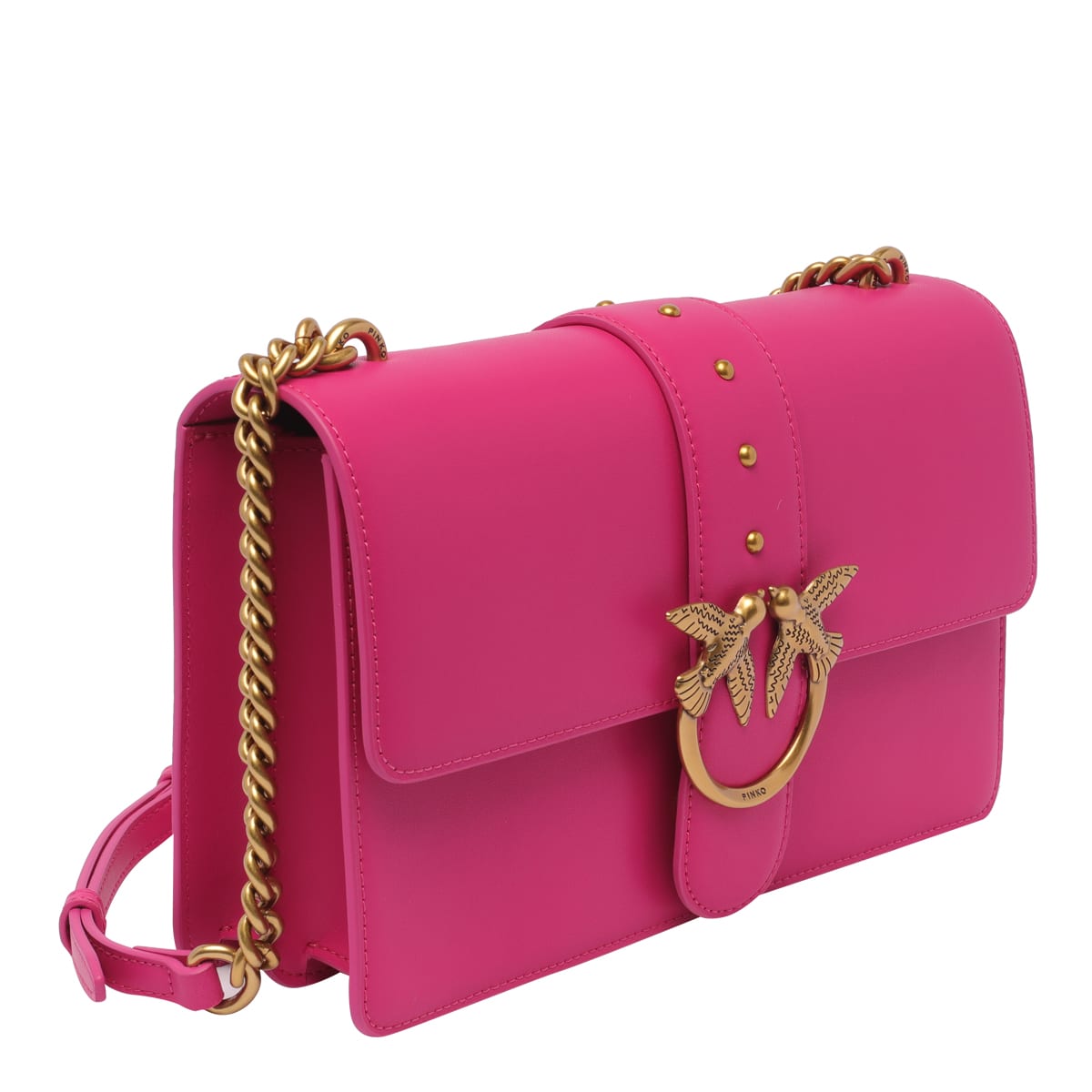Shop Pinko Classic Love Bag One Simply In Pink -antique Gold