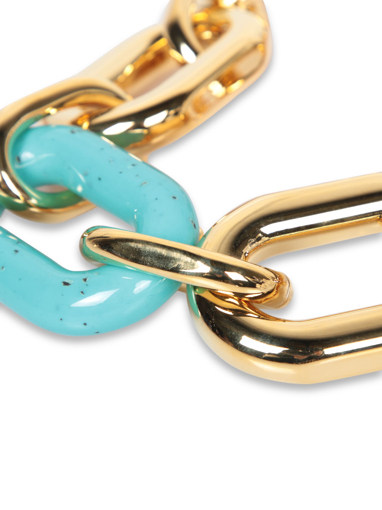Rabanne Gold-turquoise Xl Link Necklace In Metallic