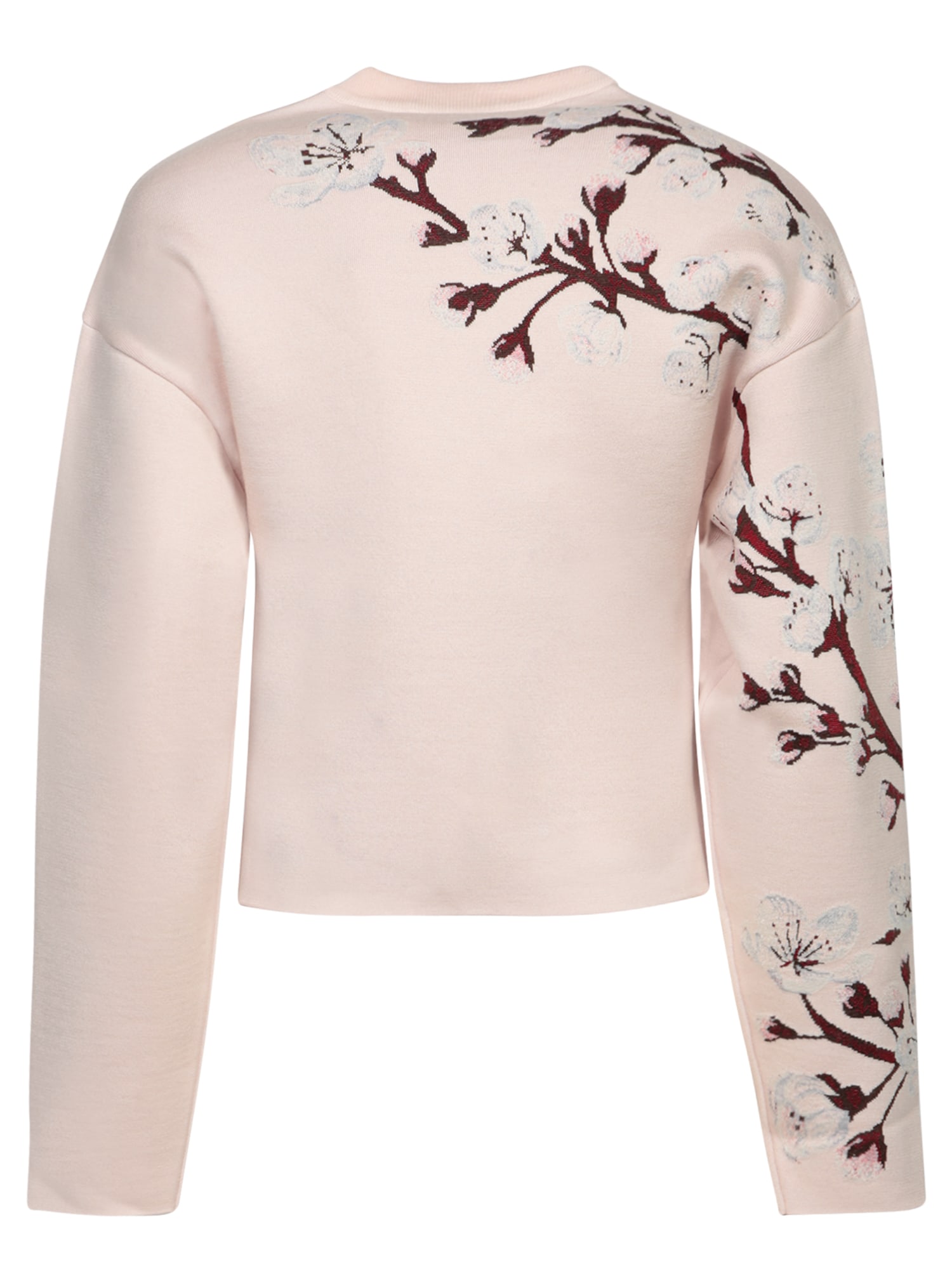 Shop Alexander Mcqueen Cherry Blossom Silk Sweater In Pink