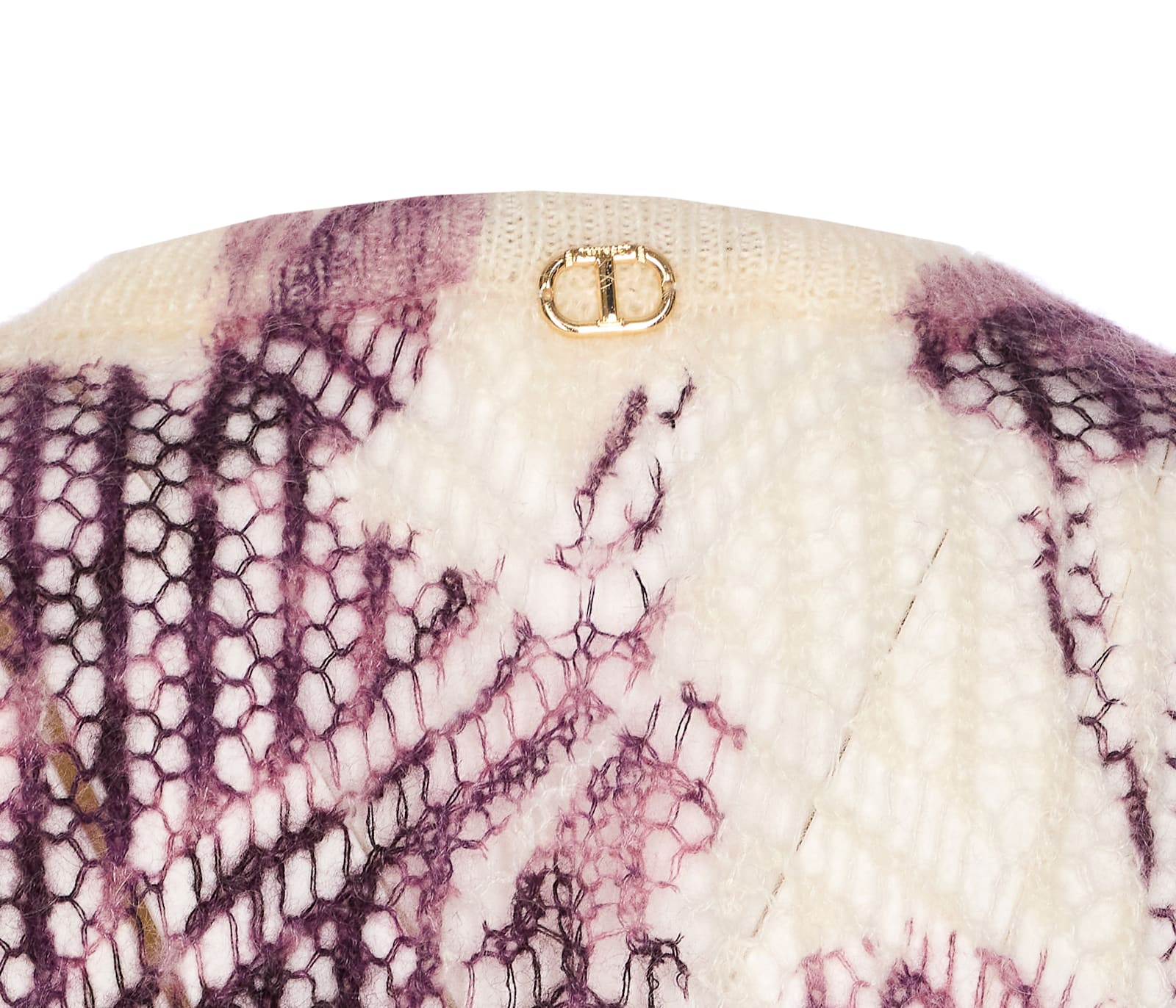 Twinset Twin-set Floral Lace Sweater With Lightweight Elegance In Purple