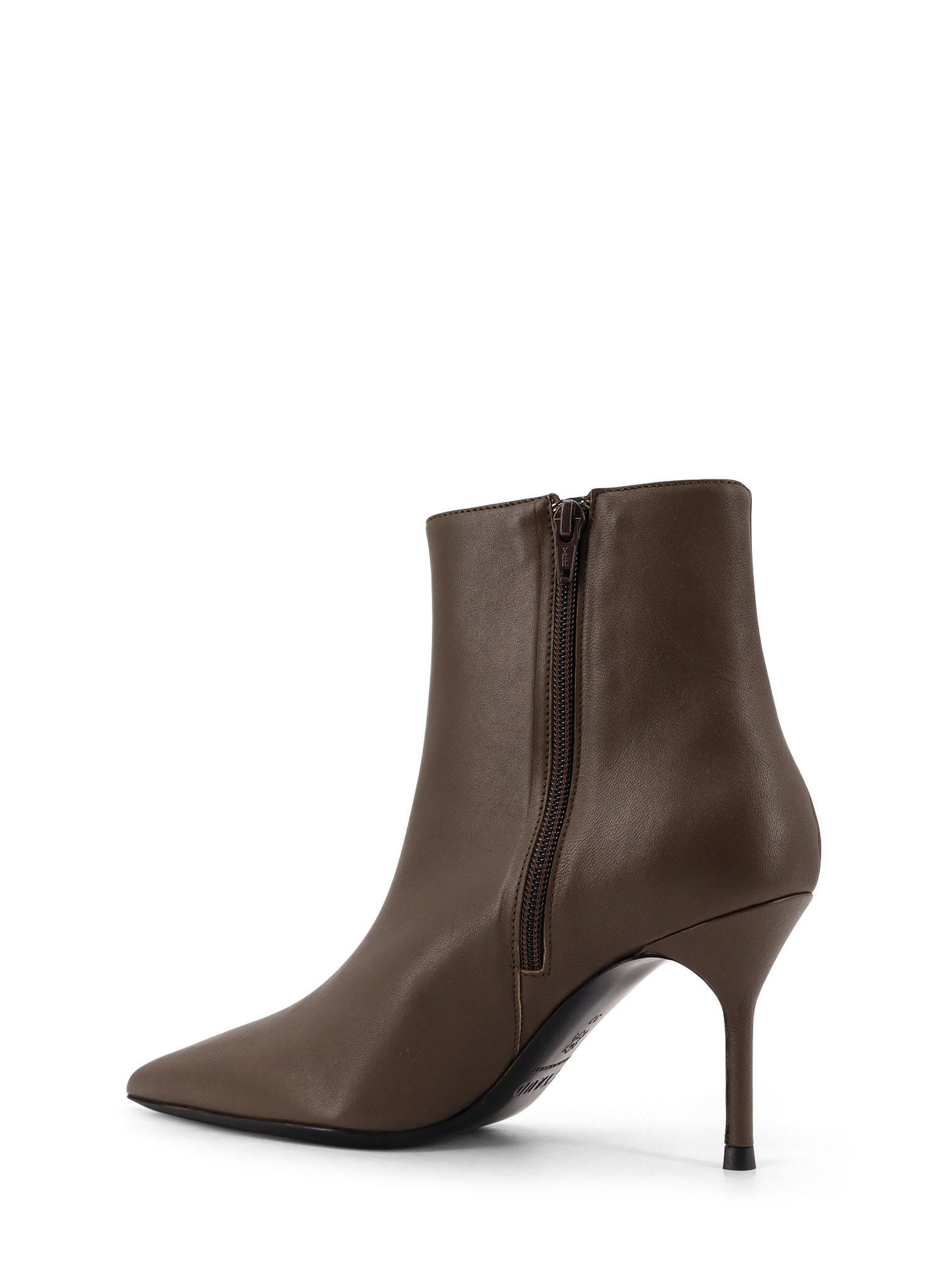 Staud Sebastian 80 Leather Ankle Boots In Brown