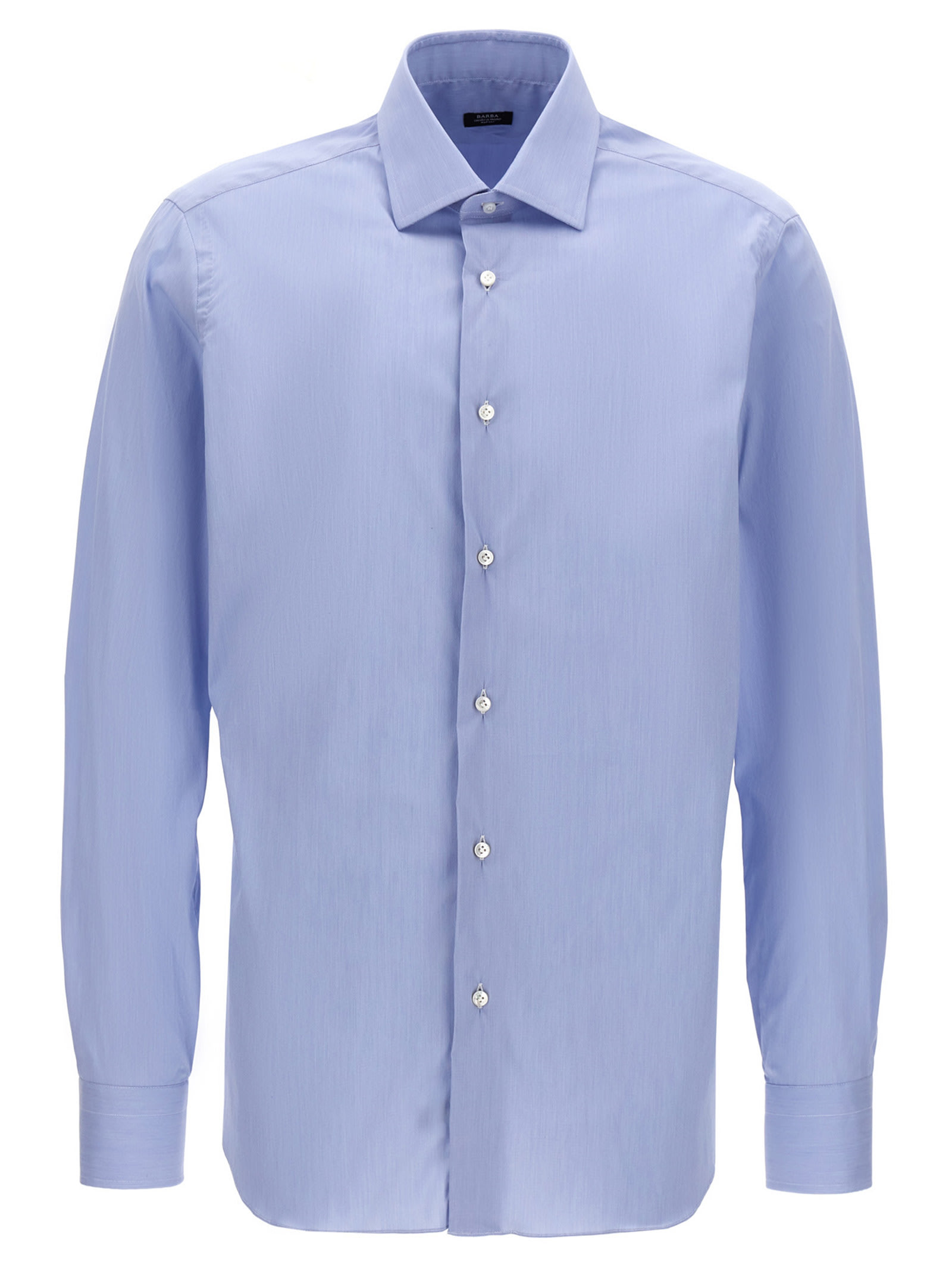 Shop Barba Napoli Poplin Shirt In Light Blue