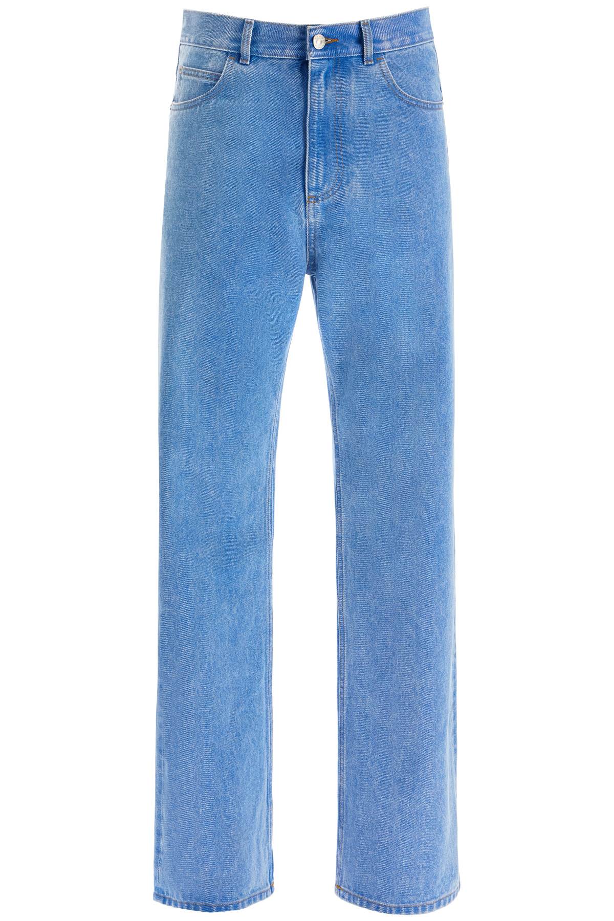 Shop Marni Straight Leg Organic Denim Jeans In Cobalt (blue)