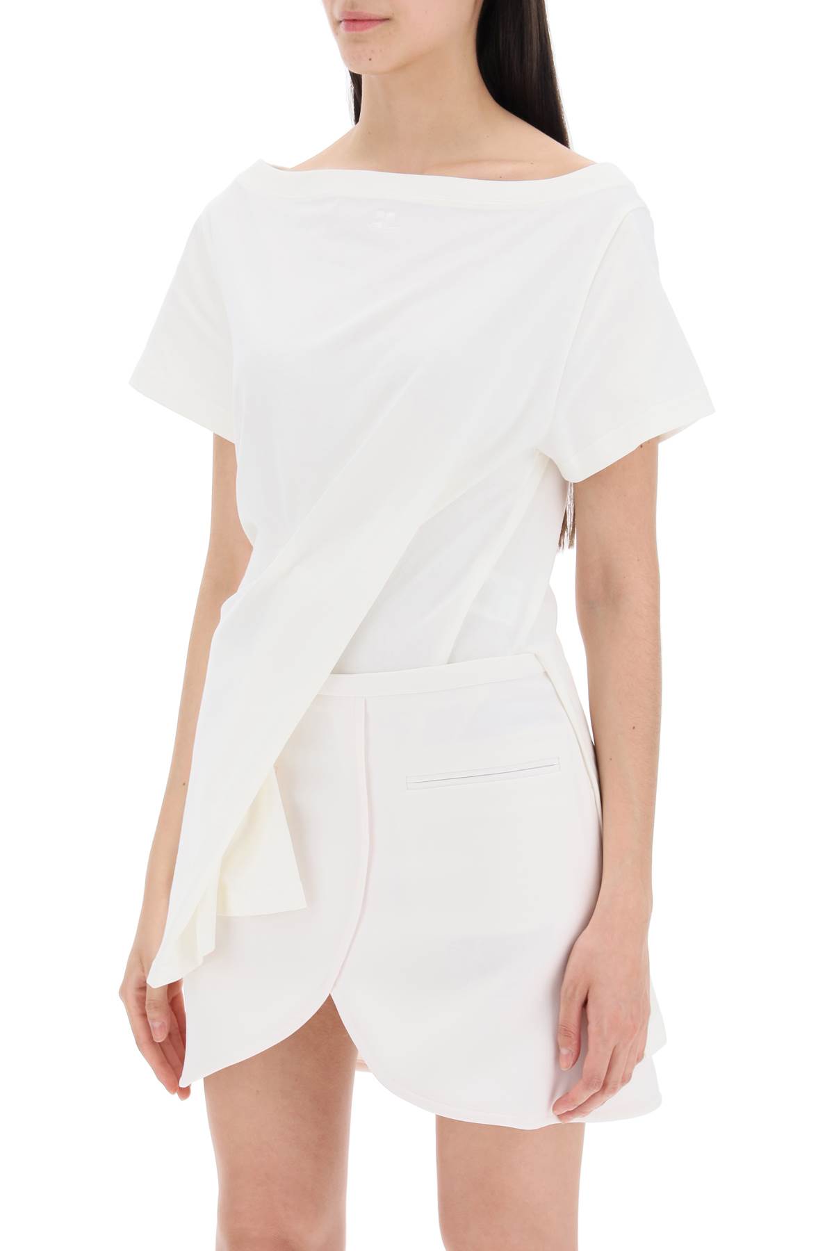 Shop Courrèges Twisted Body T-shirt In Heritage White (white)