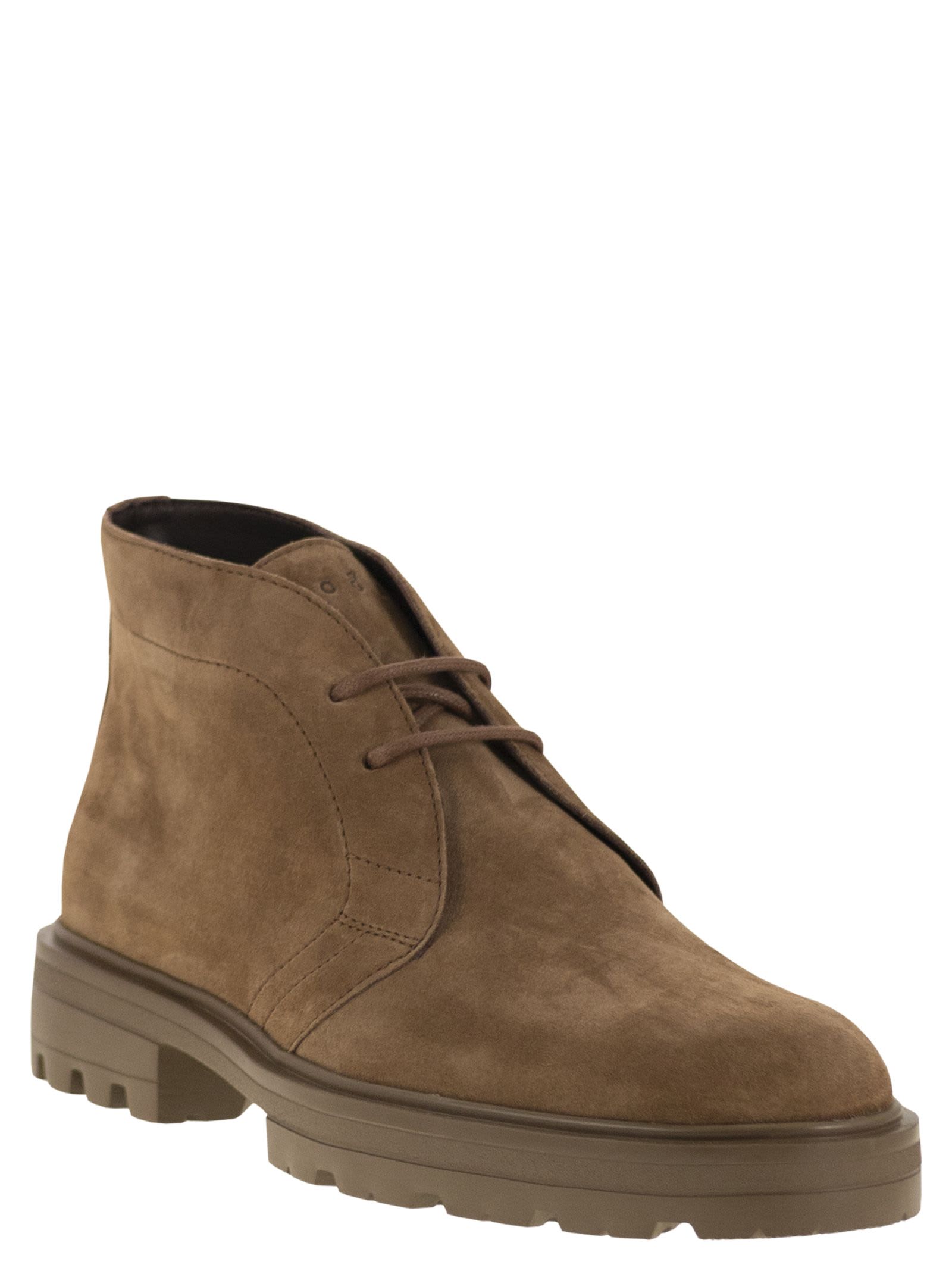 Hogan H673 - Lace-up Ankle Boot In Brown