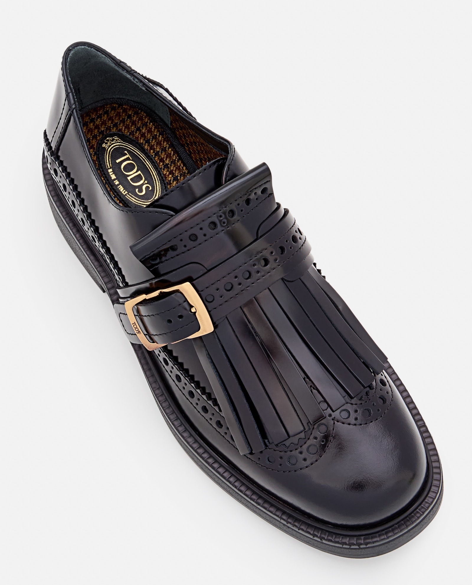 Shop Tod's Leather Laced-up Shoes In Black