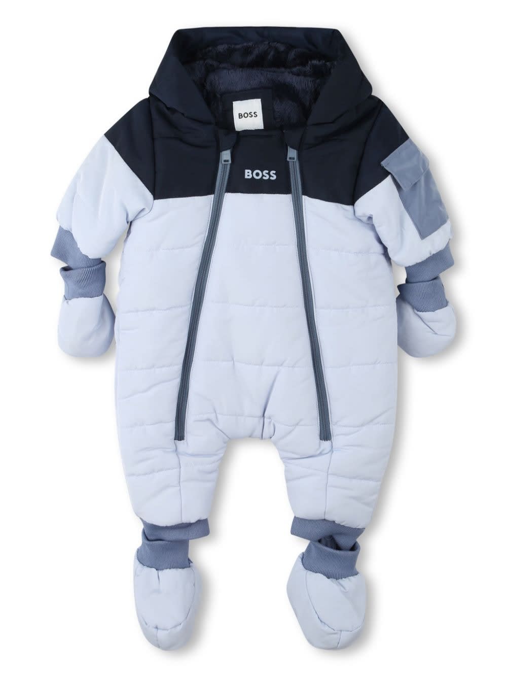 Shop Hugo Boss Tuta Da Neve Con Stampa In Light Blue