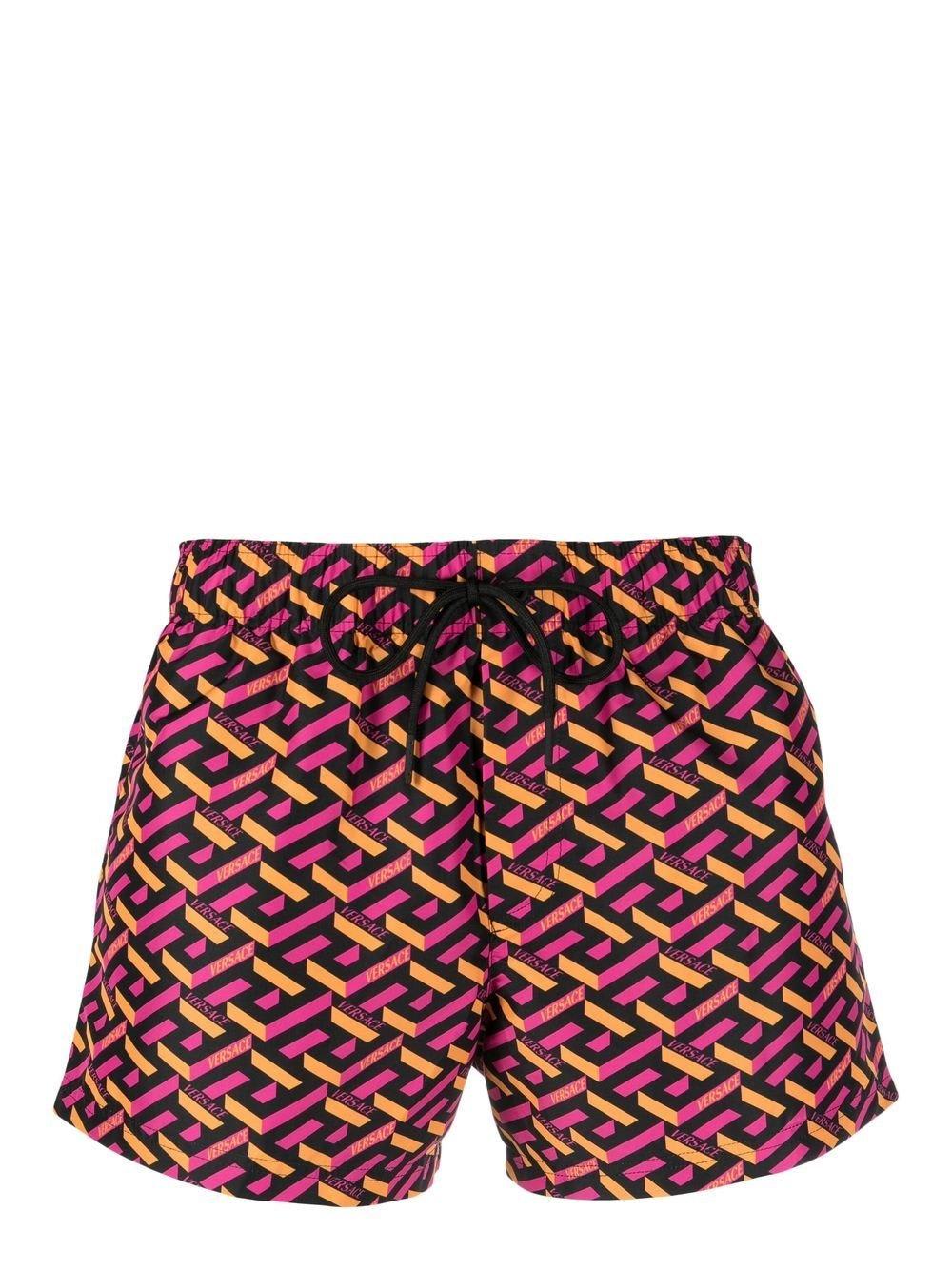 Versace Greca Printed Drawstring Swim Shorts