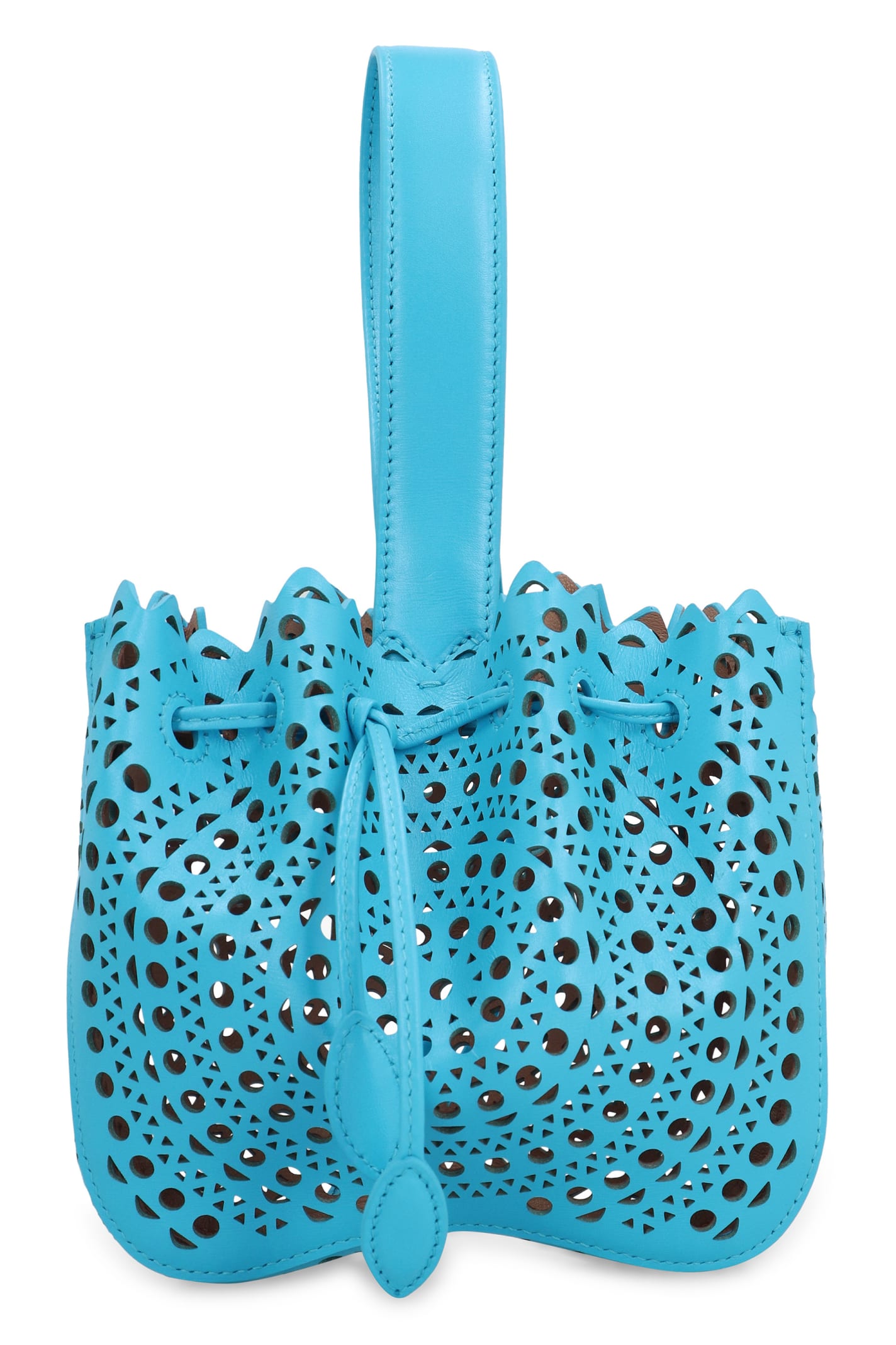 Shop Alaïa Rose Marie Leather Handbag In Blue