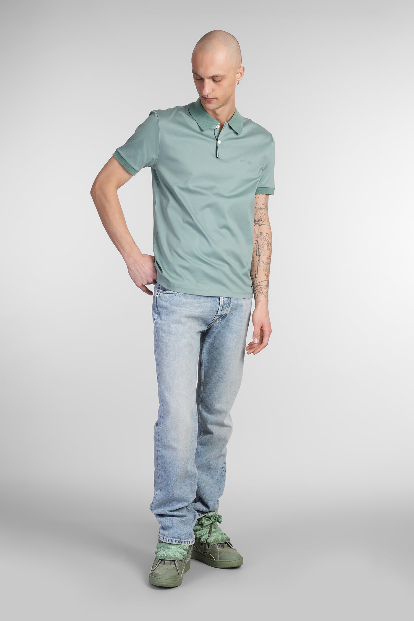 Lanvin Polo In Green Cotton