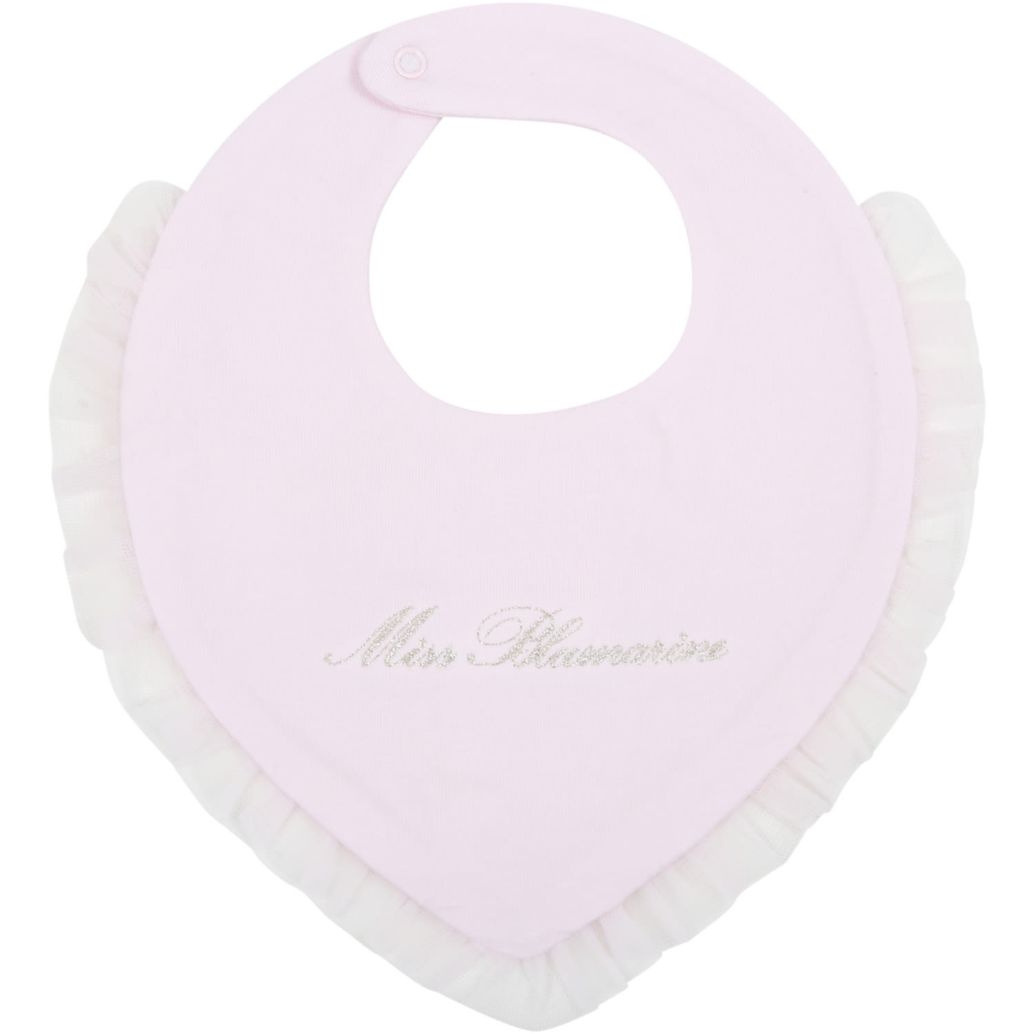 Blumarine Pink Bib For Babygirl With Logo