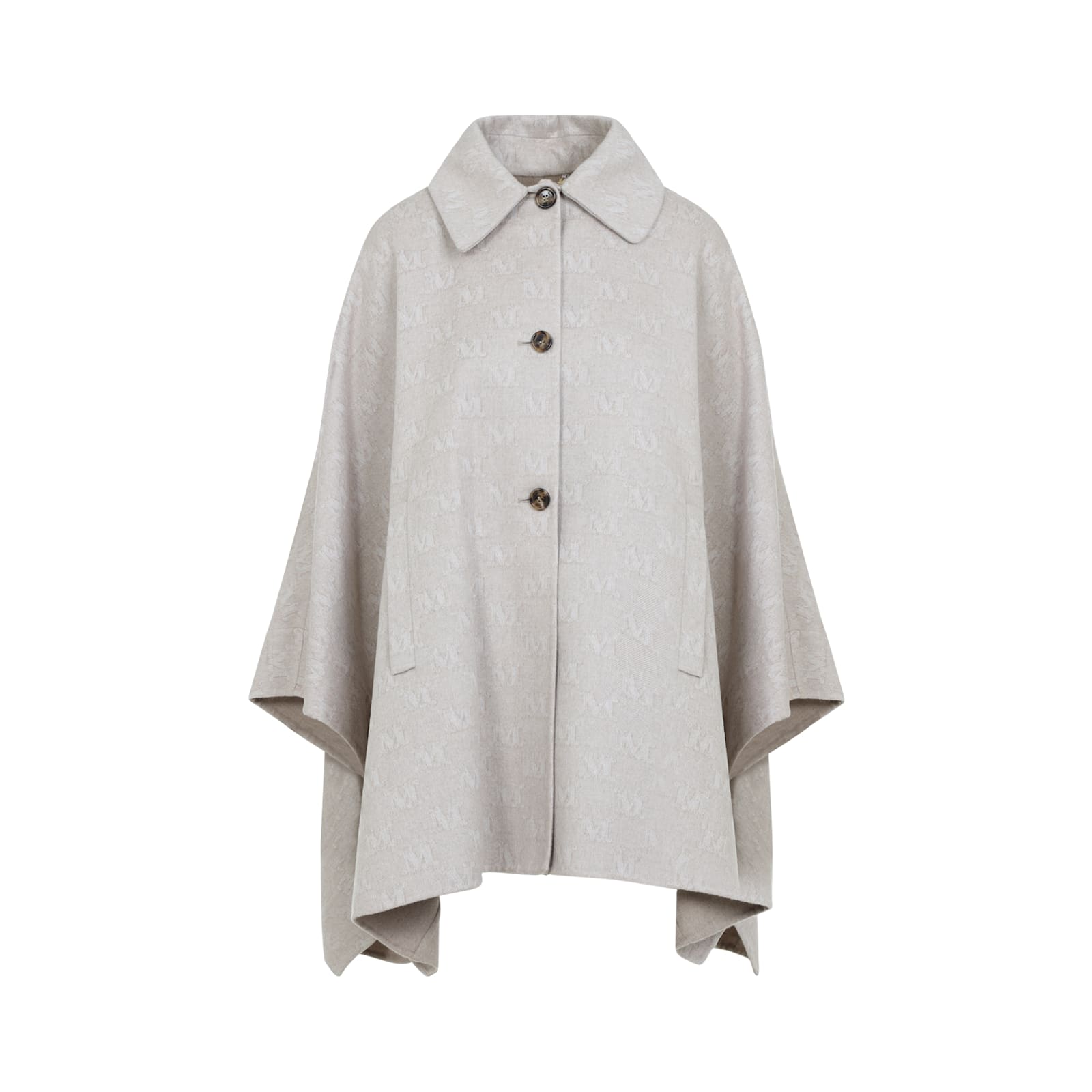 Max Mara Jago Cape Logo Lunga In Albino Cammello