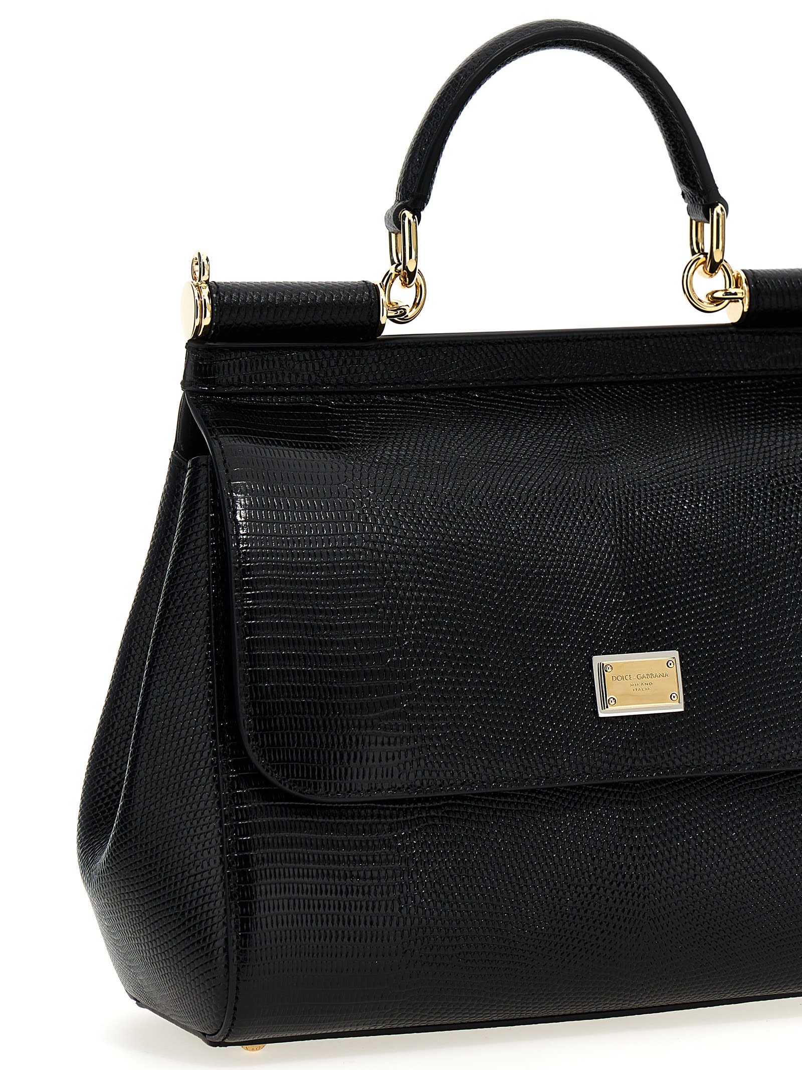 Shop Dolce & Gabbana Sicily Large Handbag In Black