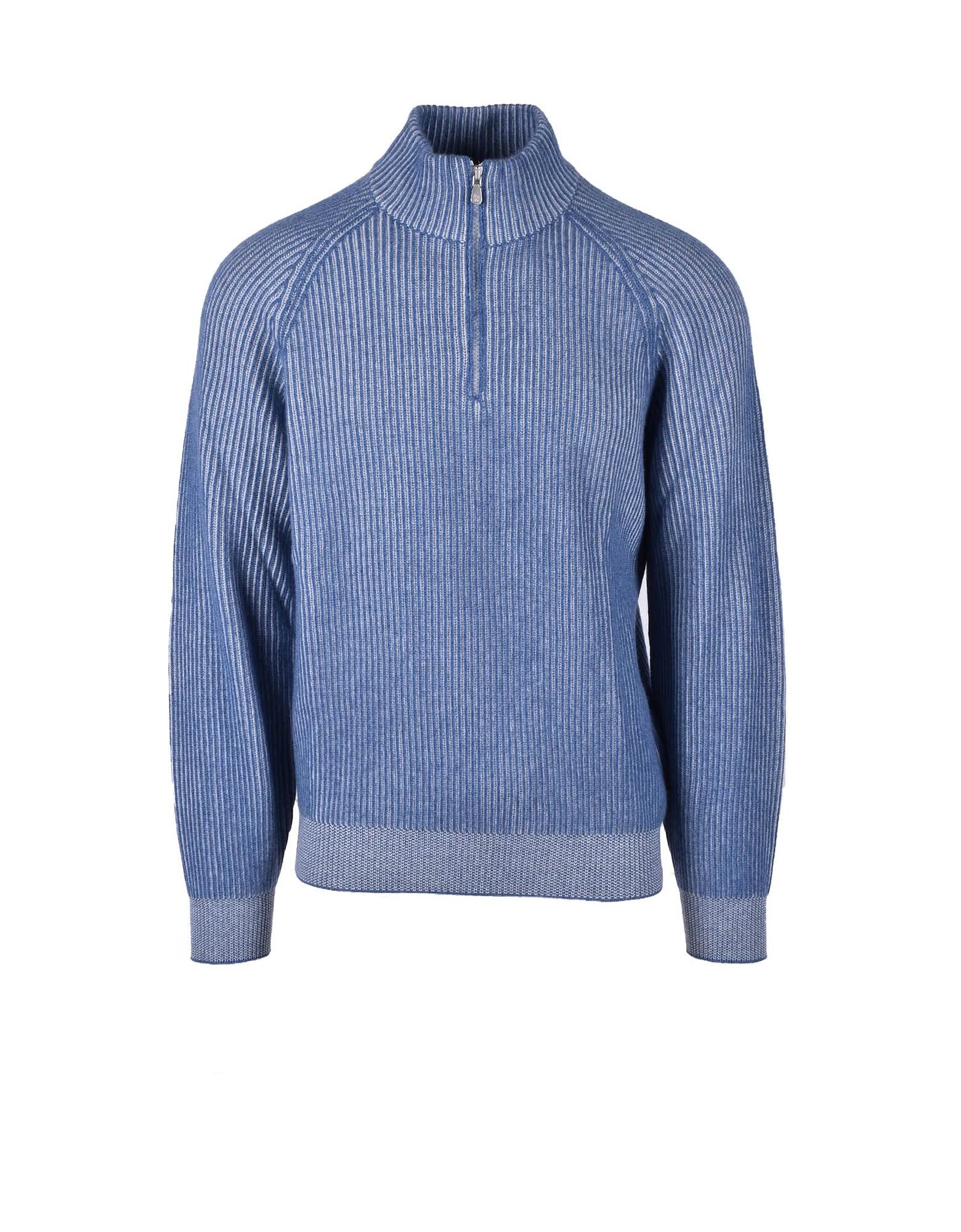 Brunello Cucinelli Mens Sky Blue Sweater