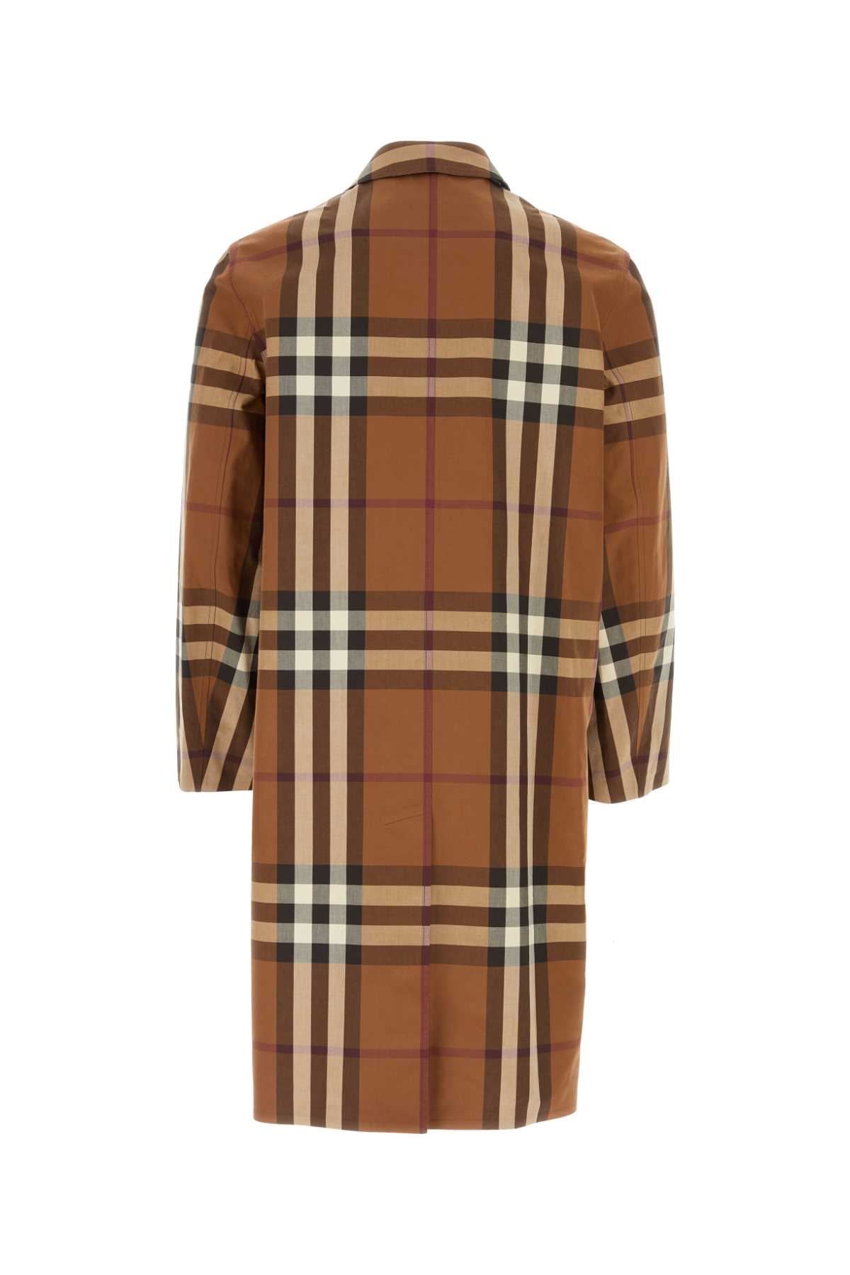 Shop Burberry Embroidered Cotton Eversible Overcoat In Darkbirchbrownip