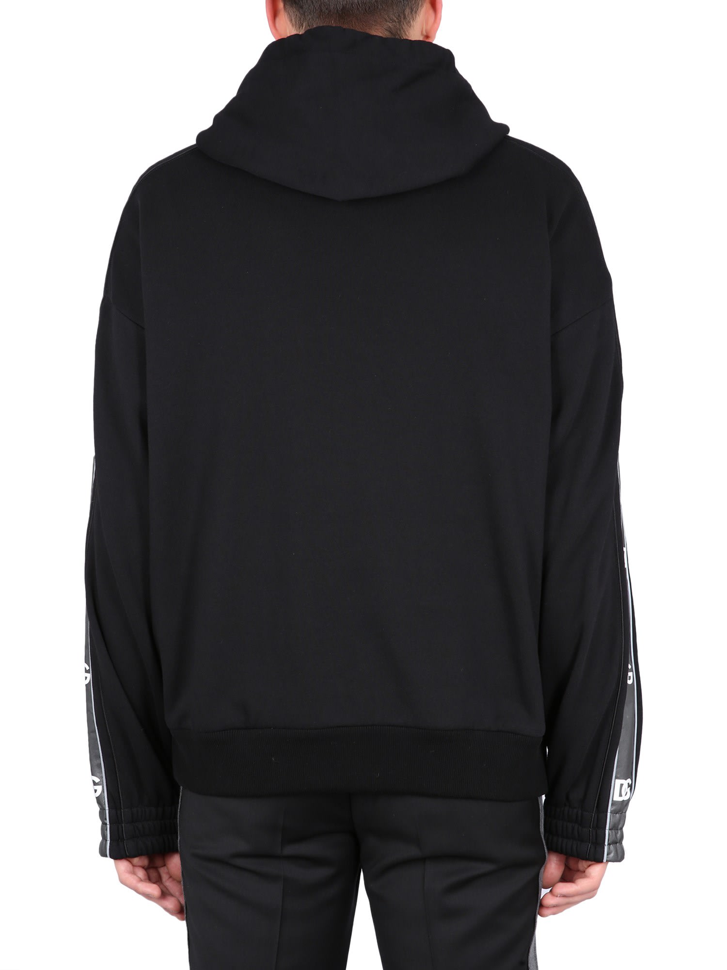 Dolce & Gabbana Men's Sweatshirt With Logoed Band In Black