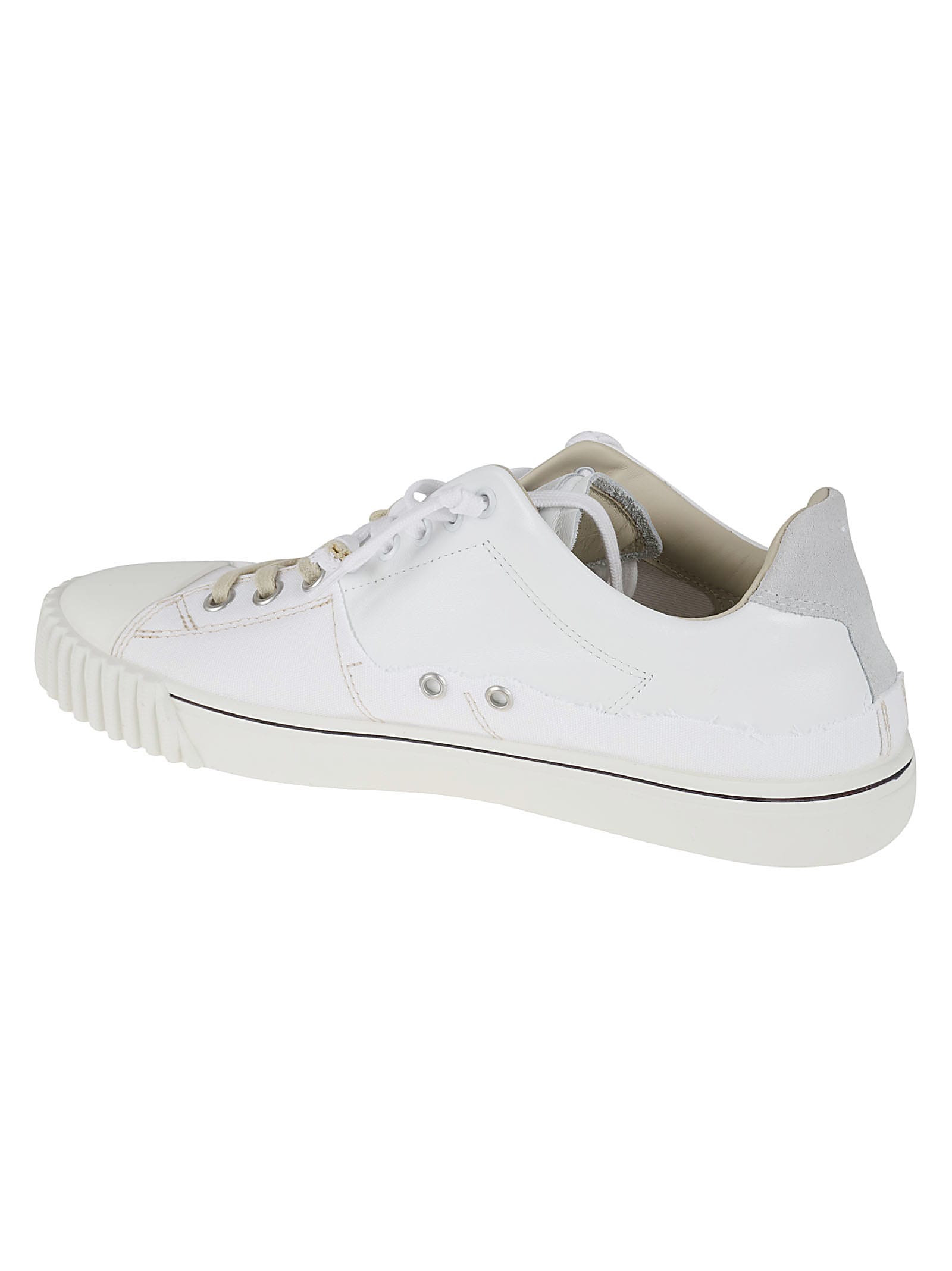 Shop Maison Margiela Dual Lace-up Low-top Sneakers In White/off-white