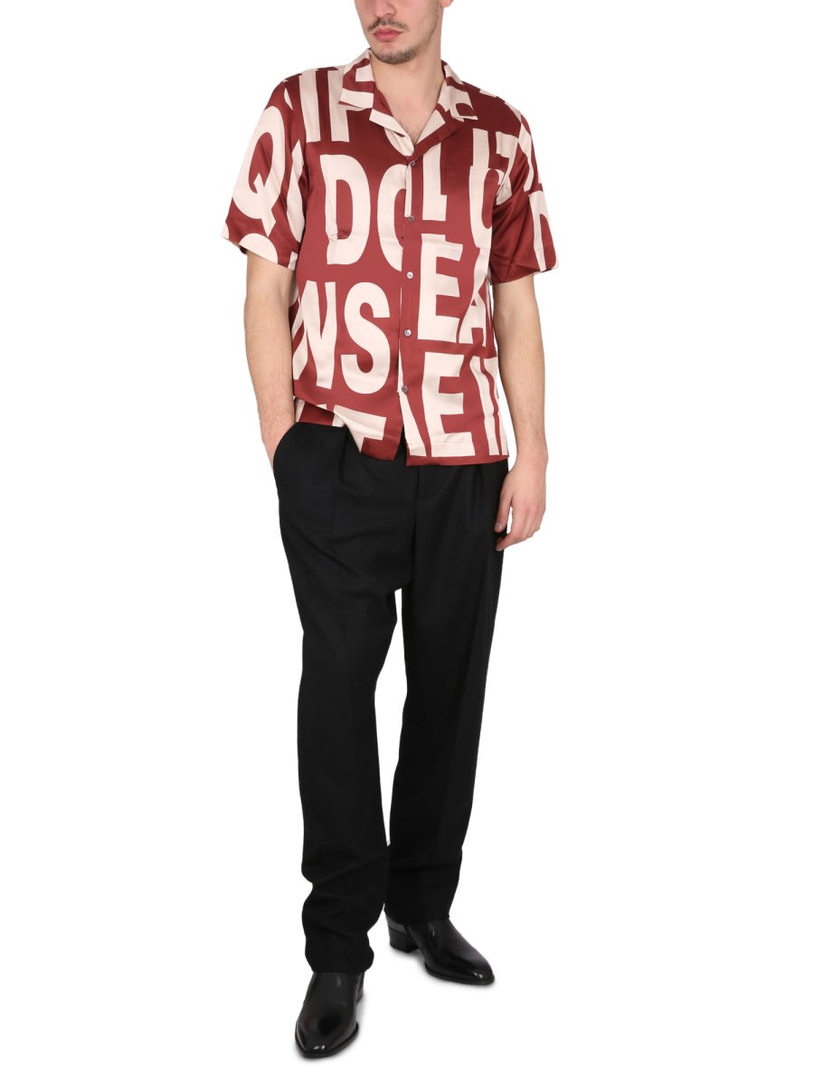 Dries Van Noten Man Shirt Burgundy Size 40 Viscose In Red