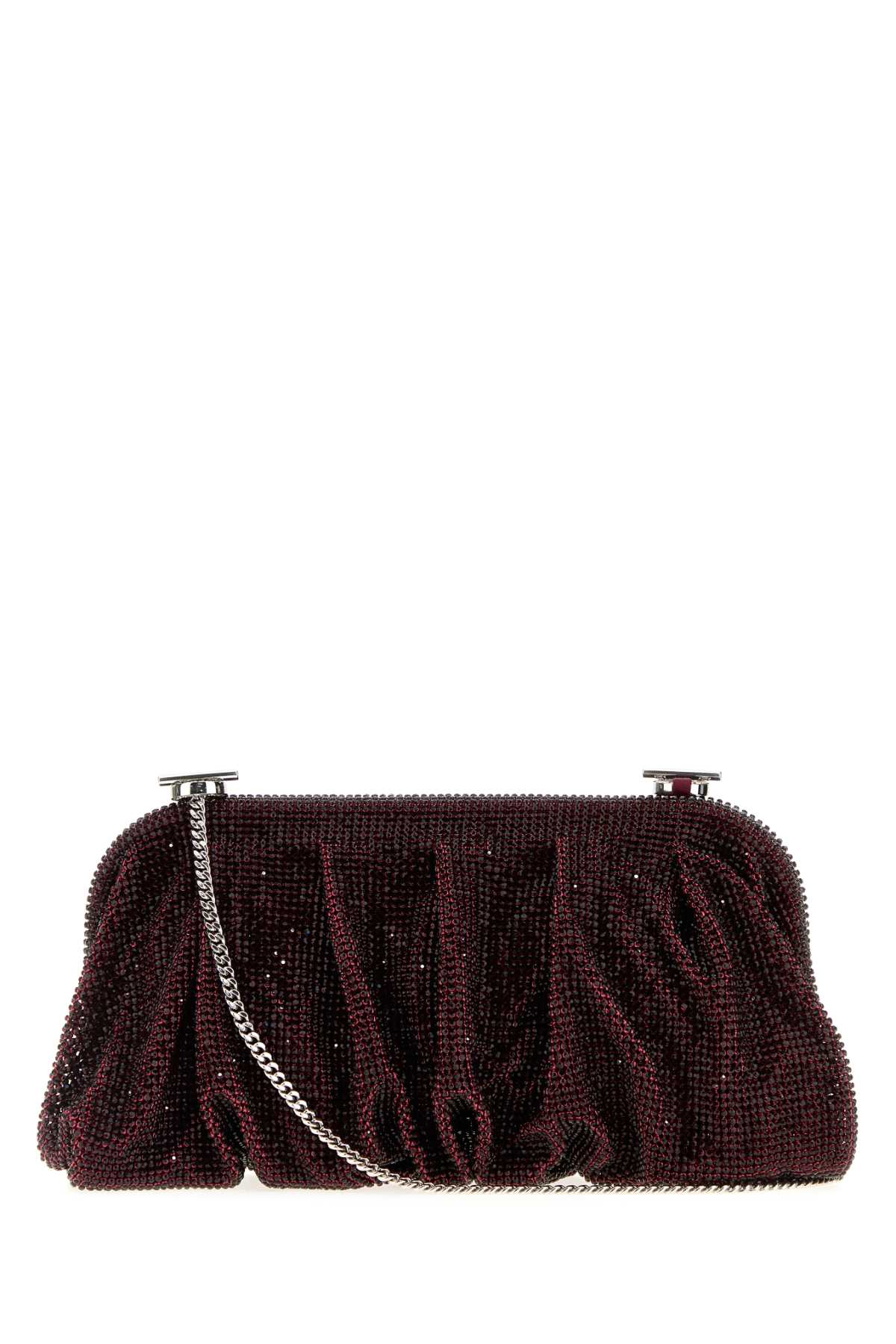 Benedetta Bruzziches La Grande Venus Crystal-embellished Pleated Clutch In Red