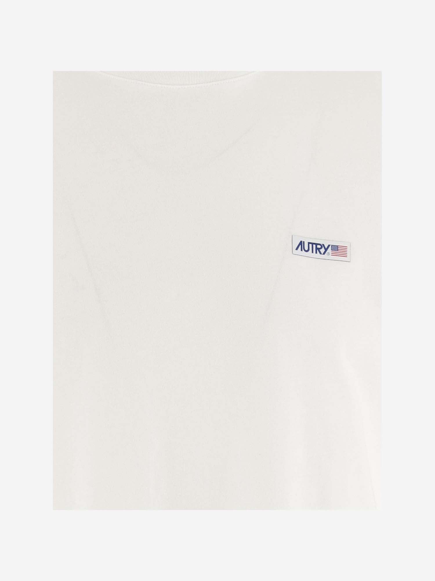 Shop Autry Cotton T-shirt With Logo In White
