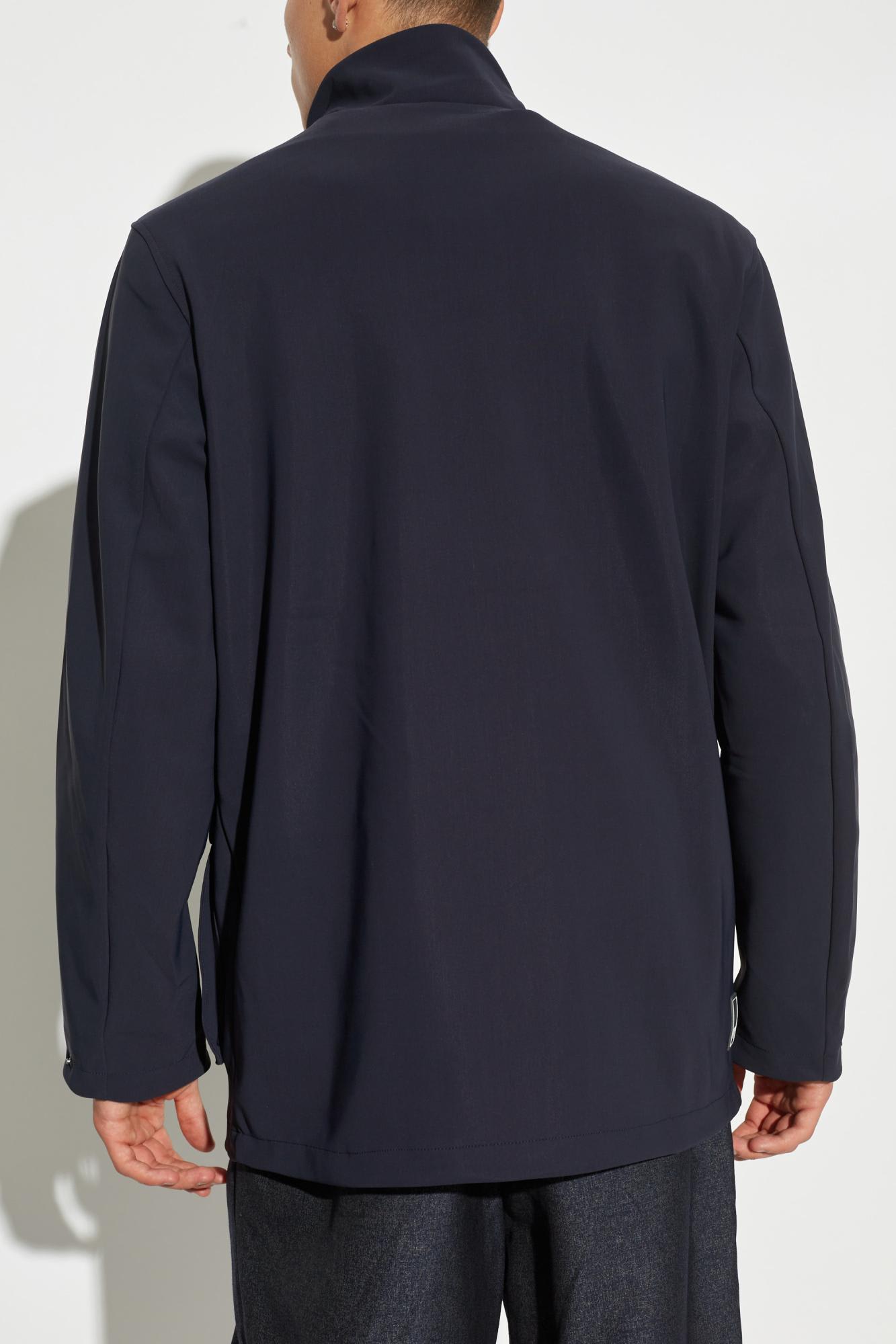 Shop Emporio Armani Jacket With Stand-up Collar In Blue