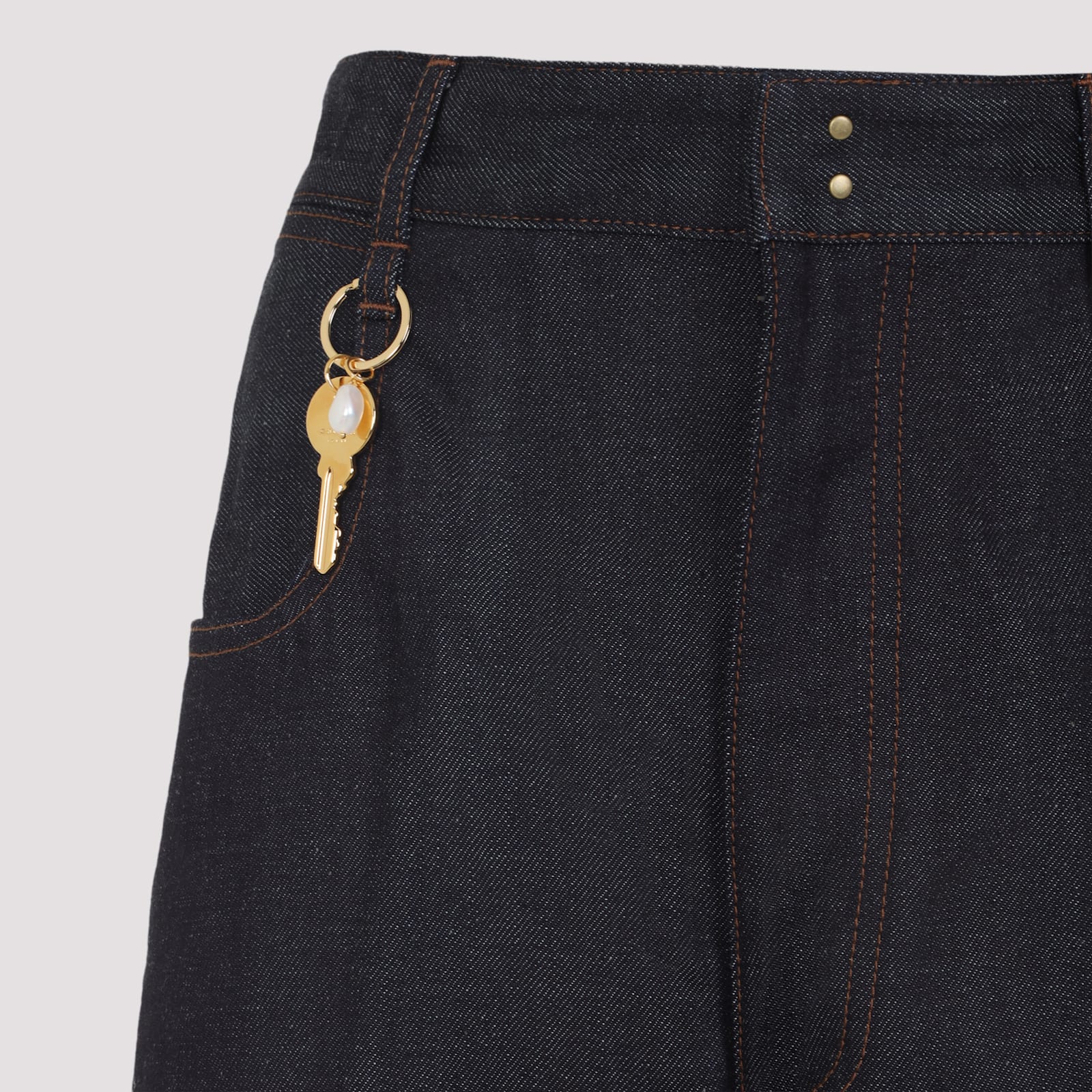 Carven Key Charm Straight-leg Jeans In Blue