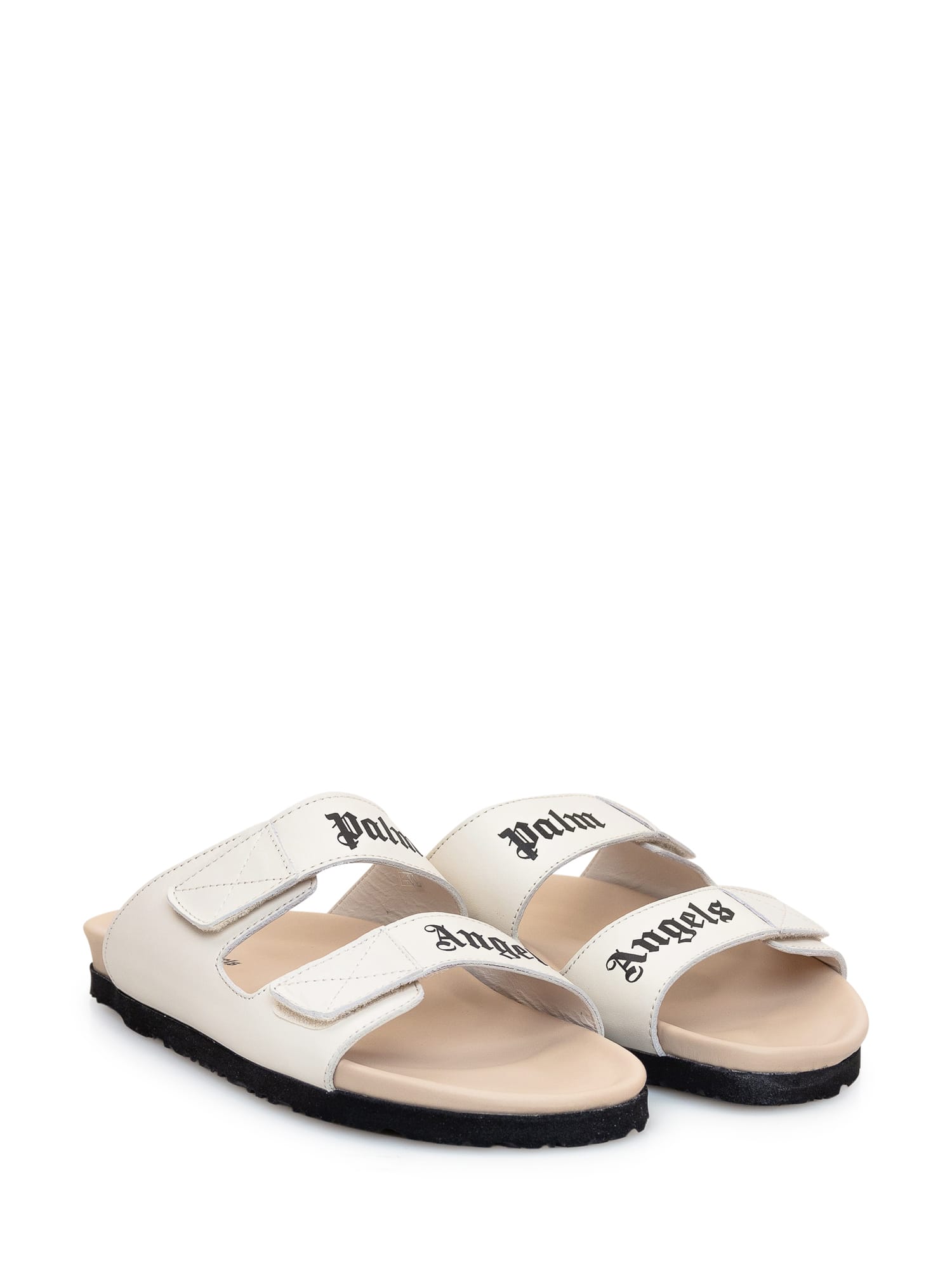 Shop Palm Angels Sandal With Logo In Off White