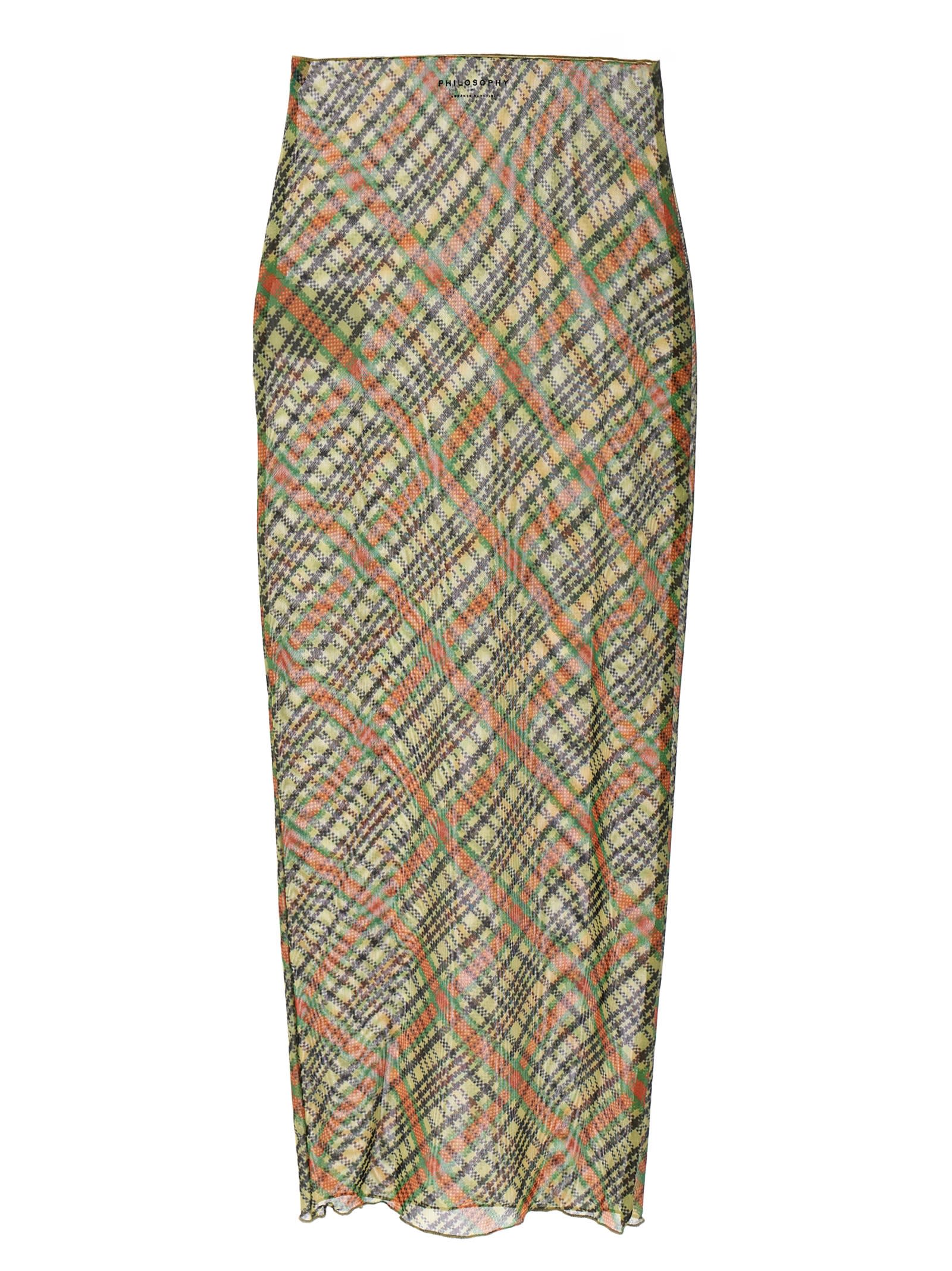 Shop Philosophy Di Lorenzo Serafini Check Cover-up Skirt In Multicolor