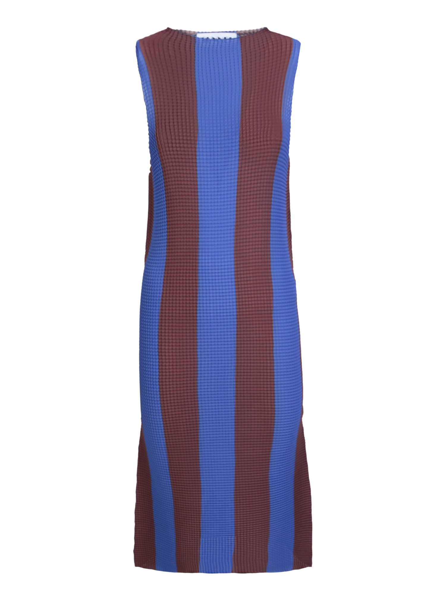Shop Sunnei Blue/brown Pleated Midi Dress