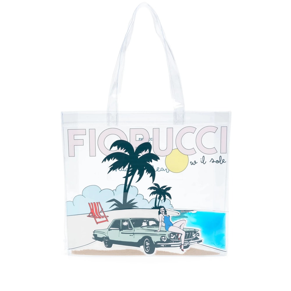 Fiorucci Logo Print Tote Bag In Multi