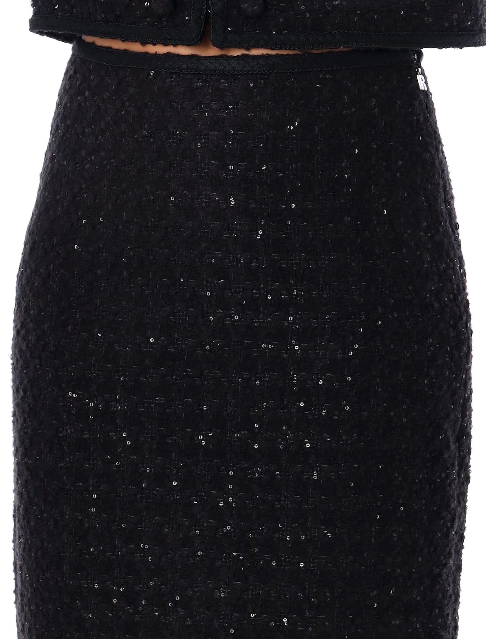 Shop Rotate Birger Christensen Boucle Maxi Skirt In Black