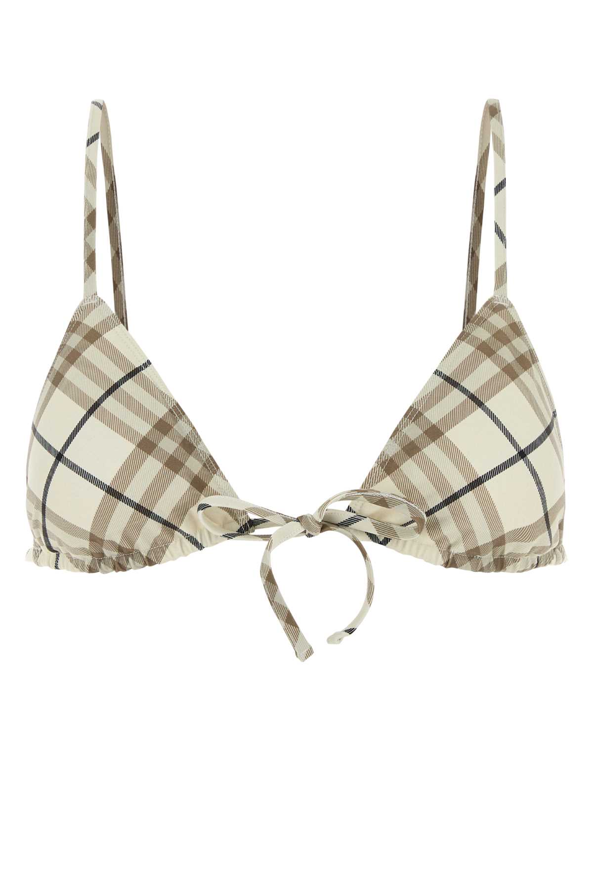 Burberry Printed Stretch Nylon Bikini Top In Multi