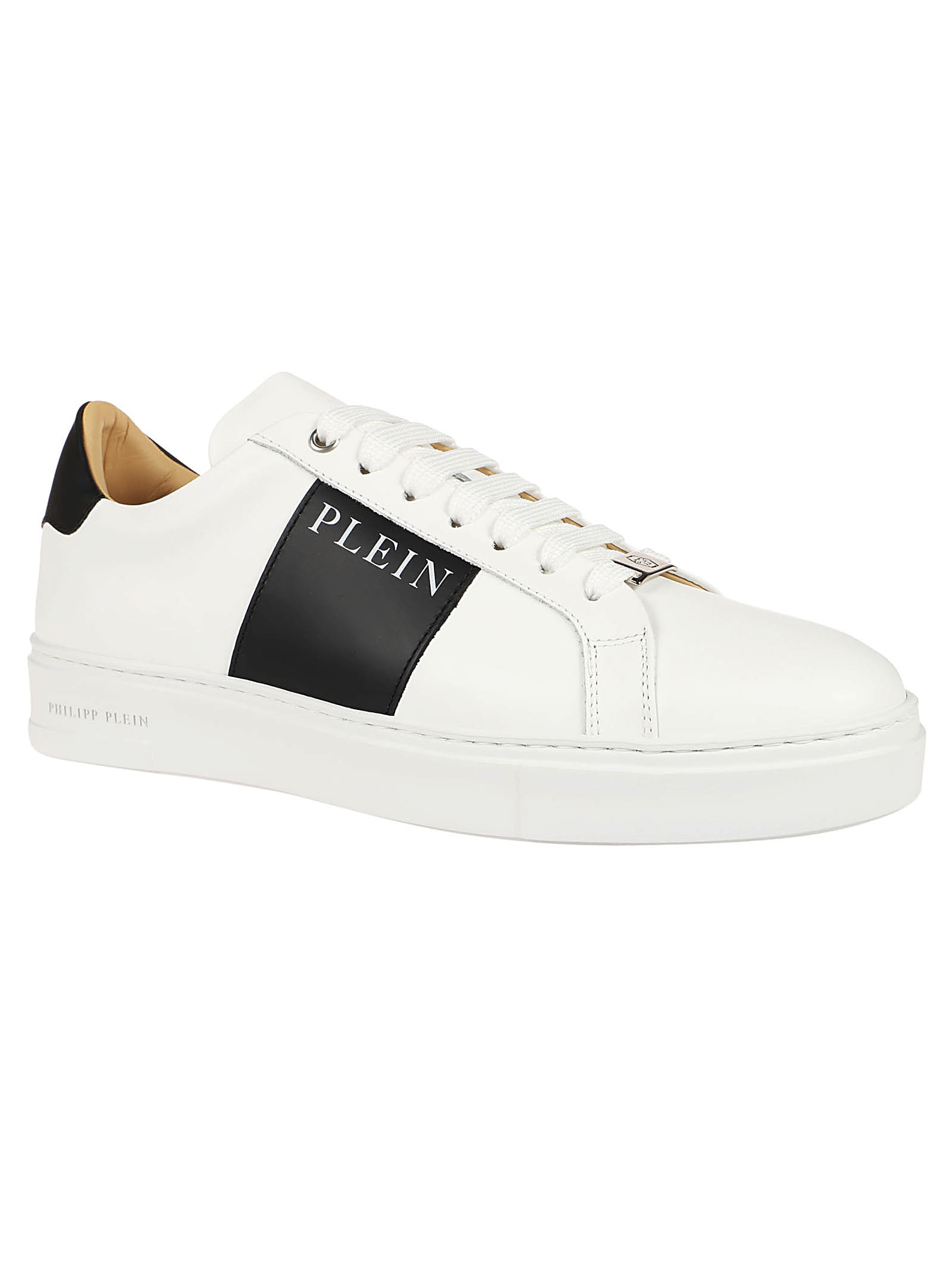 Shop Philipp Plein Low Top Sneakers In White/black