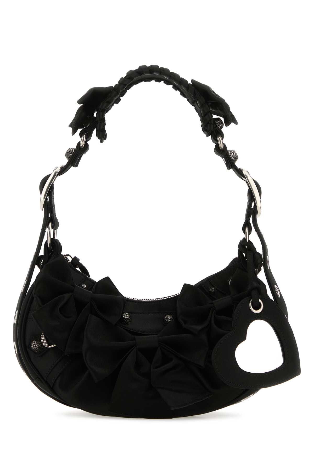 Shop Balenciaga Black Satin Le Cagole Xs Shoulder Bag