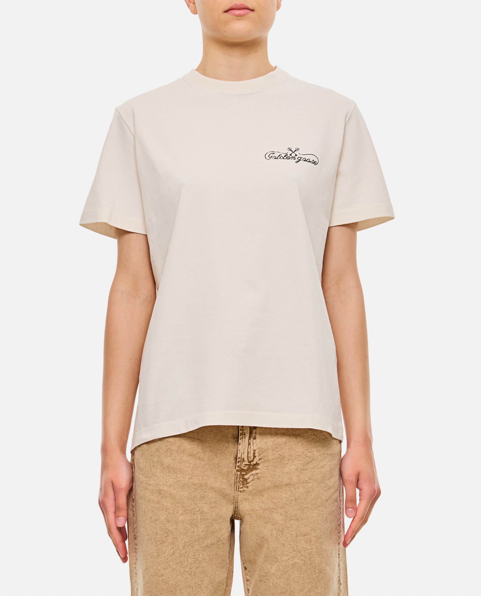 journey White Cotton T-shirt