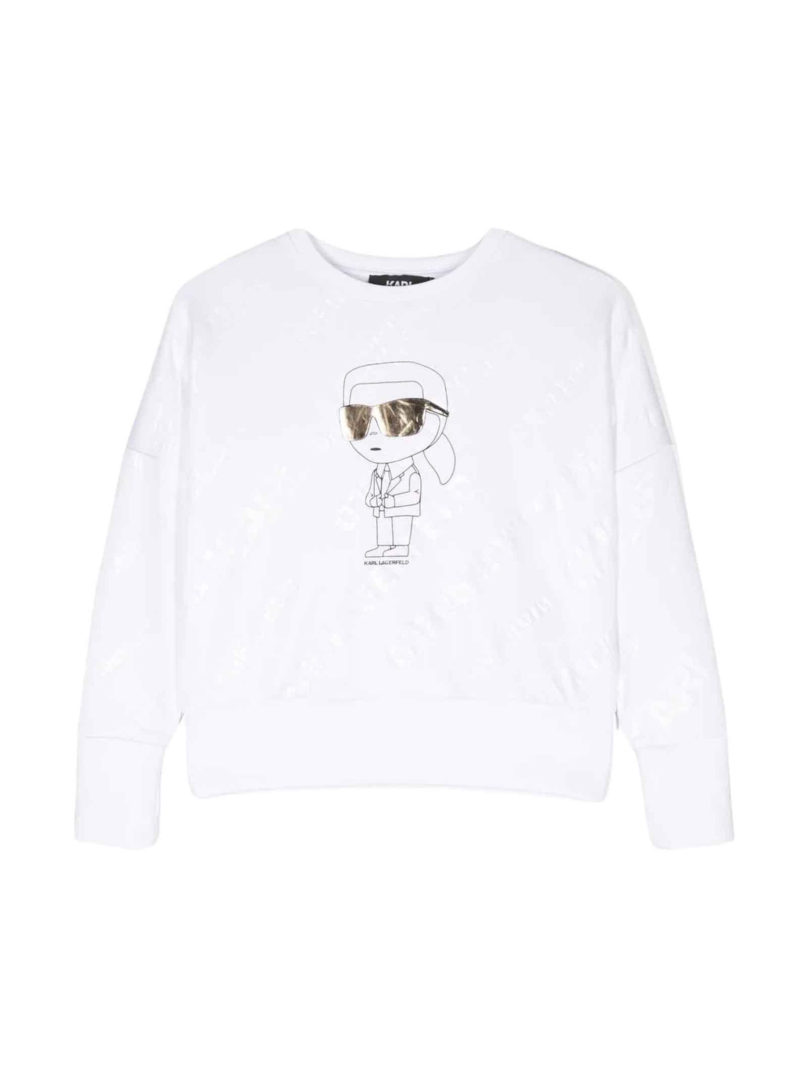 Karl Lagerfeld Teen Girls White Ikonik Karl Sweatshirt