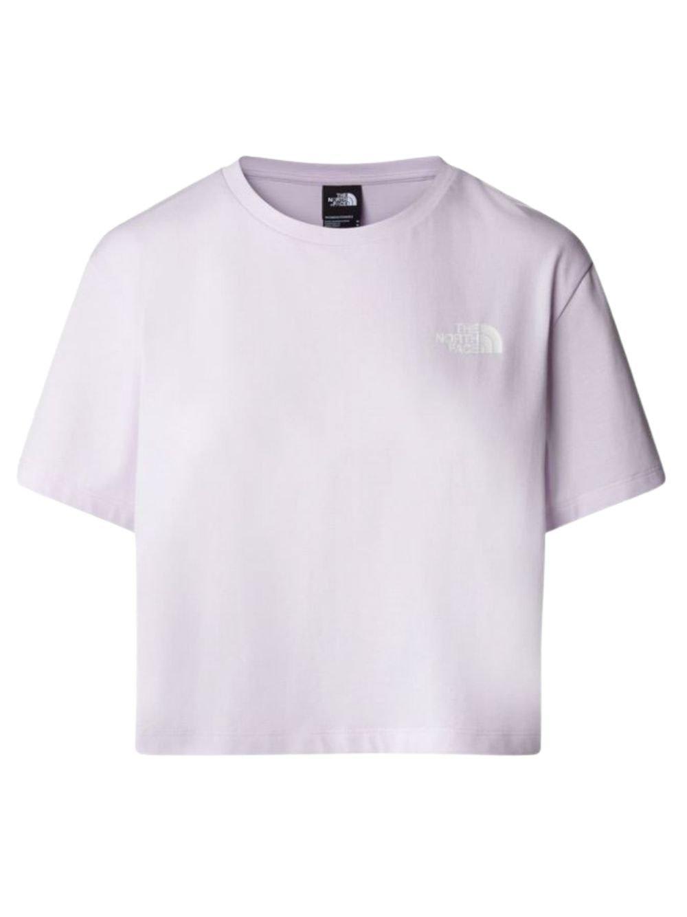 Shop The North Face Logo Printed Cropped T-shirt In Icy Lilac