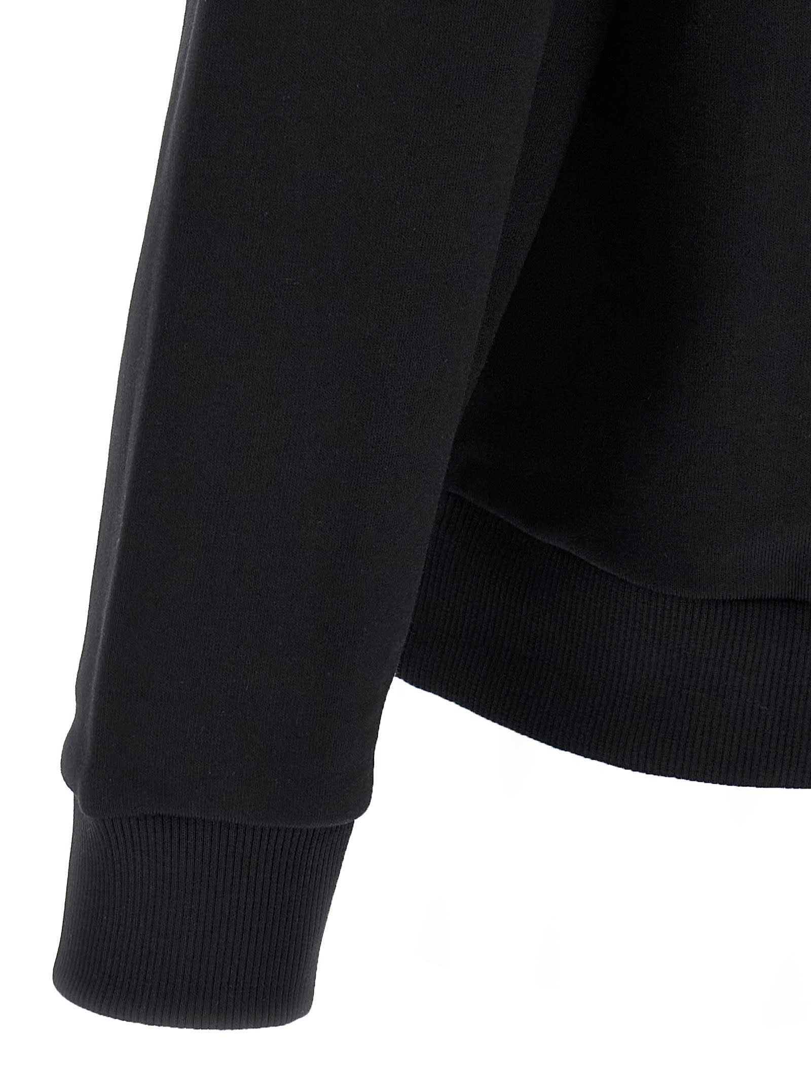 Hugo Boss Cotton-terry Sweatshirt With Logo Print In Black